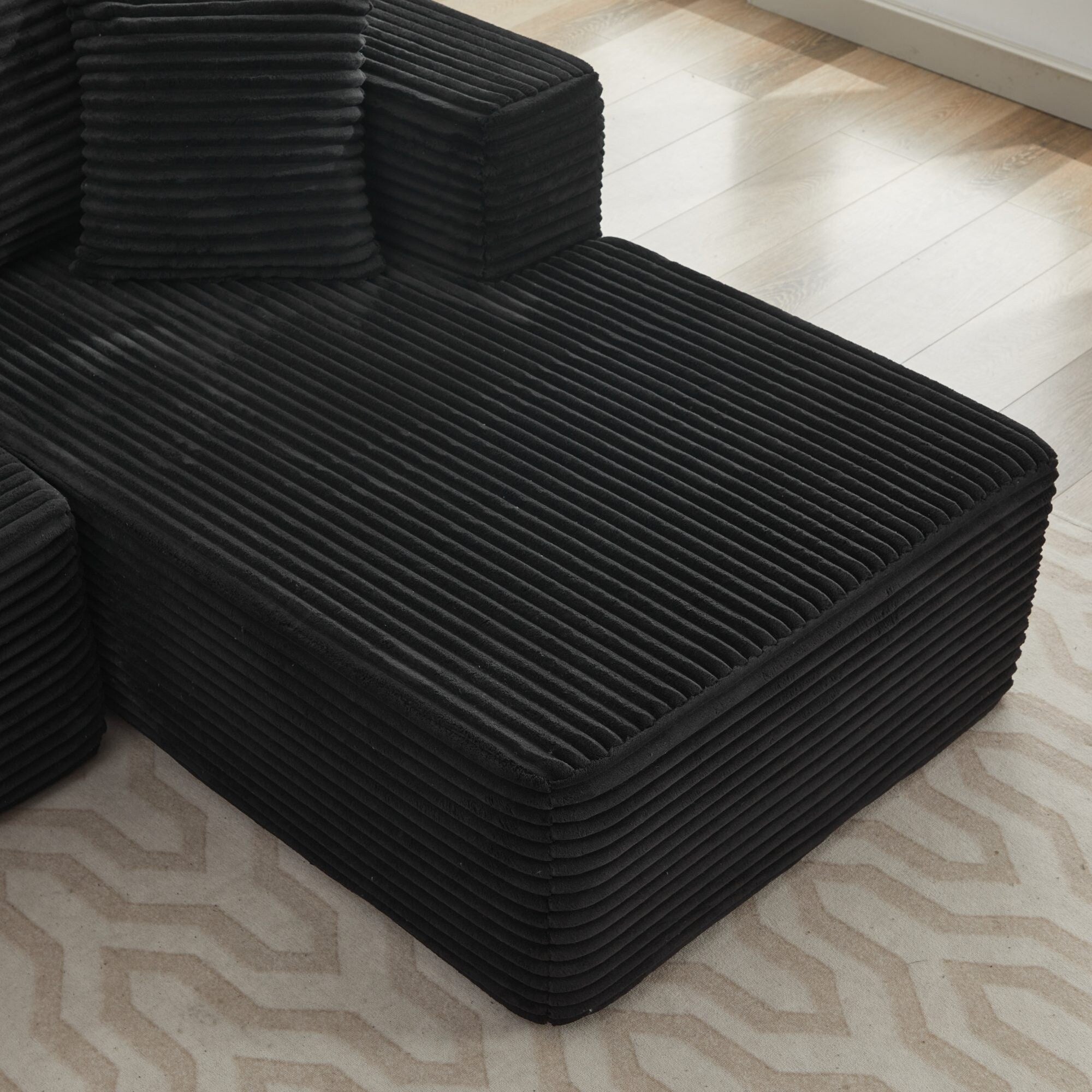 Canapé sectionnel Cloud 106 en L avec méridienne orientée vers la droite, canapé modulaire moderne à assise profonde pour salon, aucun assemblage requis