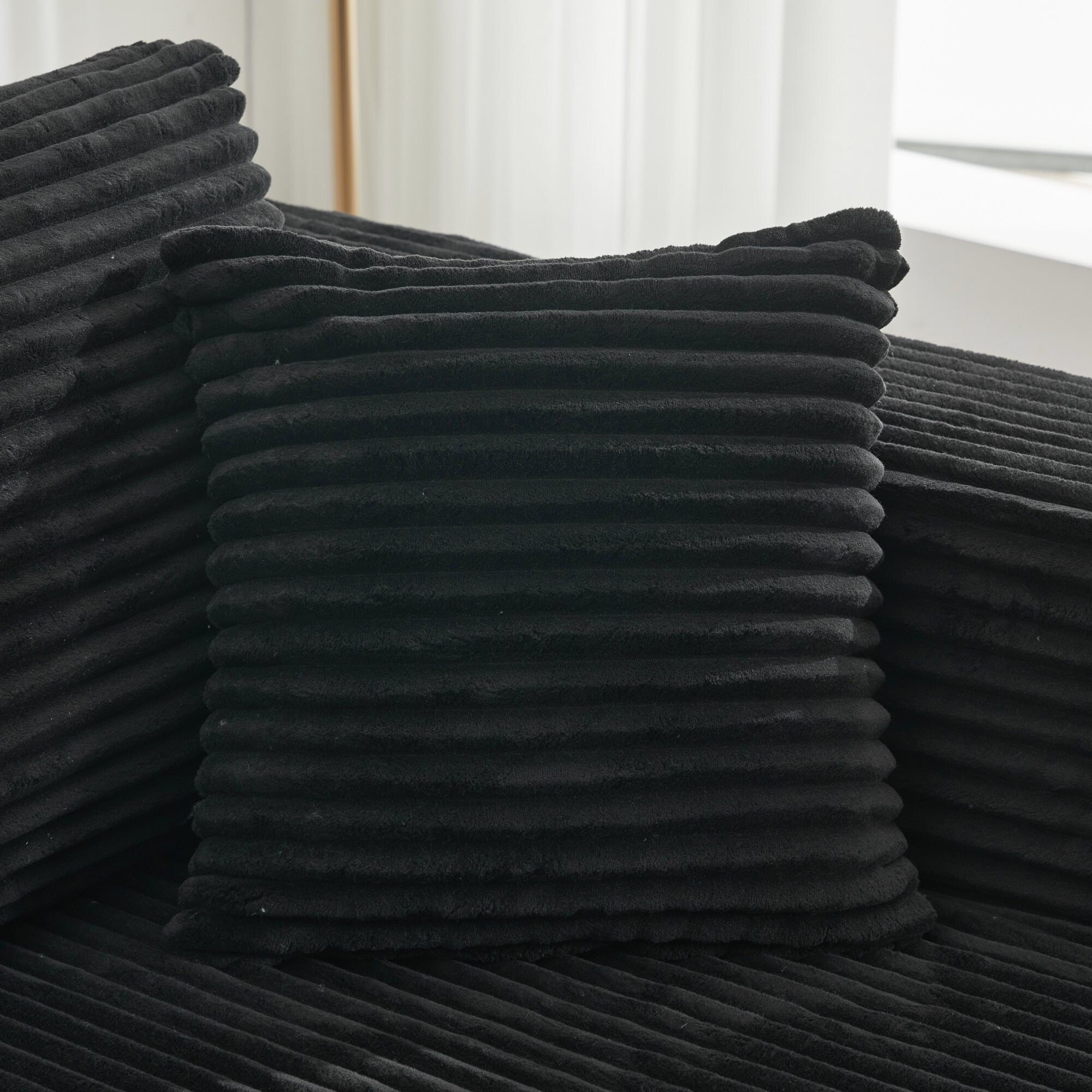 Canapé sectionnel Cloud 106 en L avec méridienne orientée vers la droite, canapé modulaire moderne à assise profonde pour salon, aucun assemblage requis