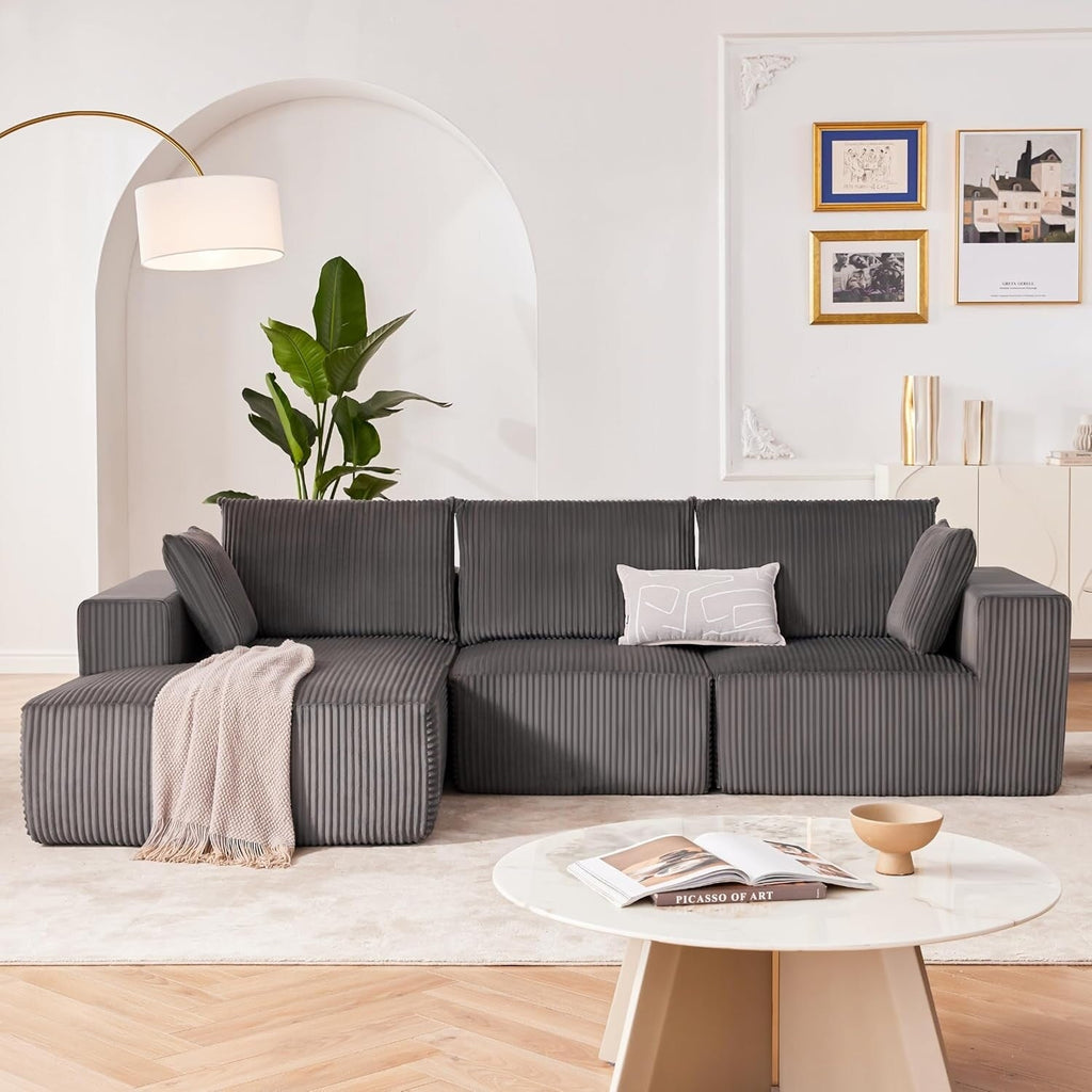 Canapé modulaire Cloud 108 - Canapé en L à assise profonde avec méridienne, canapé de salon et de chambre rembourré