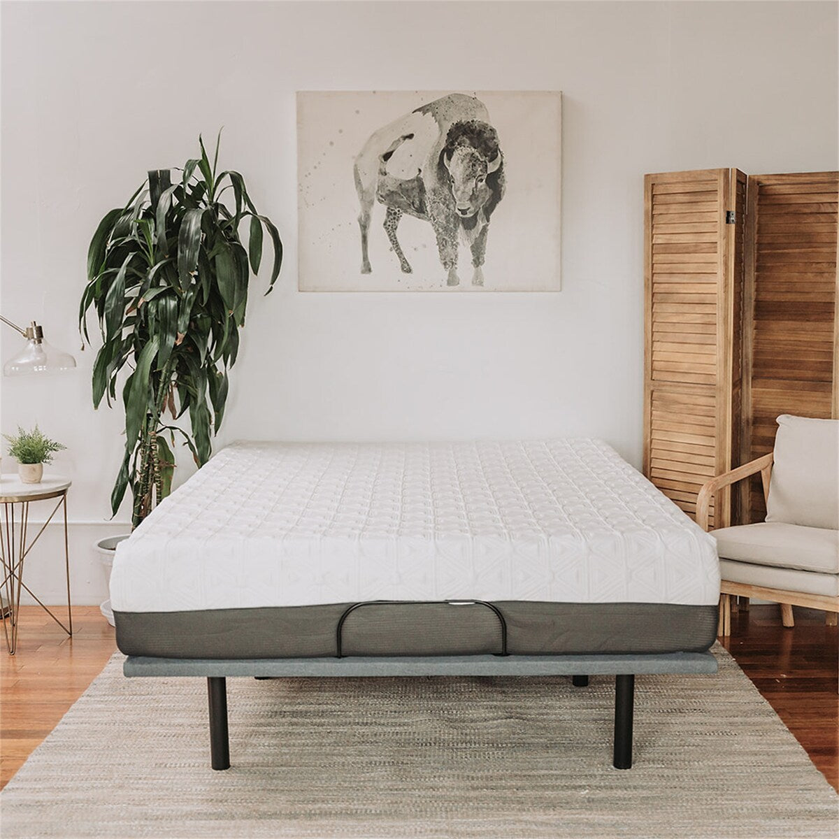 Matelas en mousse à mémoire de forme 10 gel California King Size en blanc gris foncé