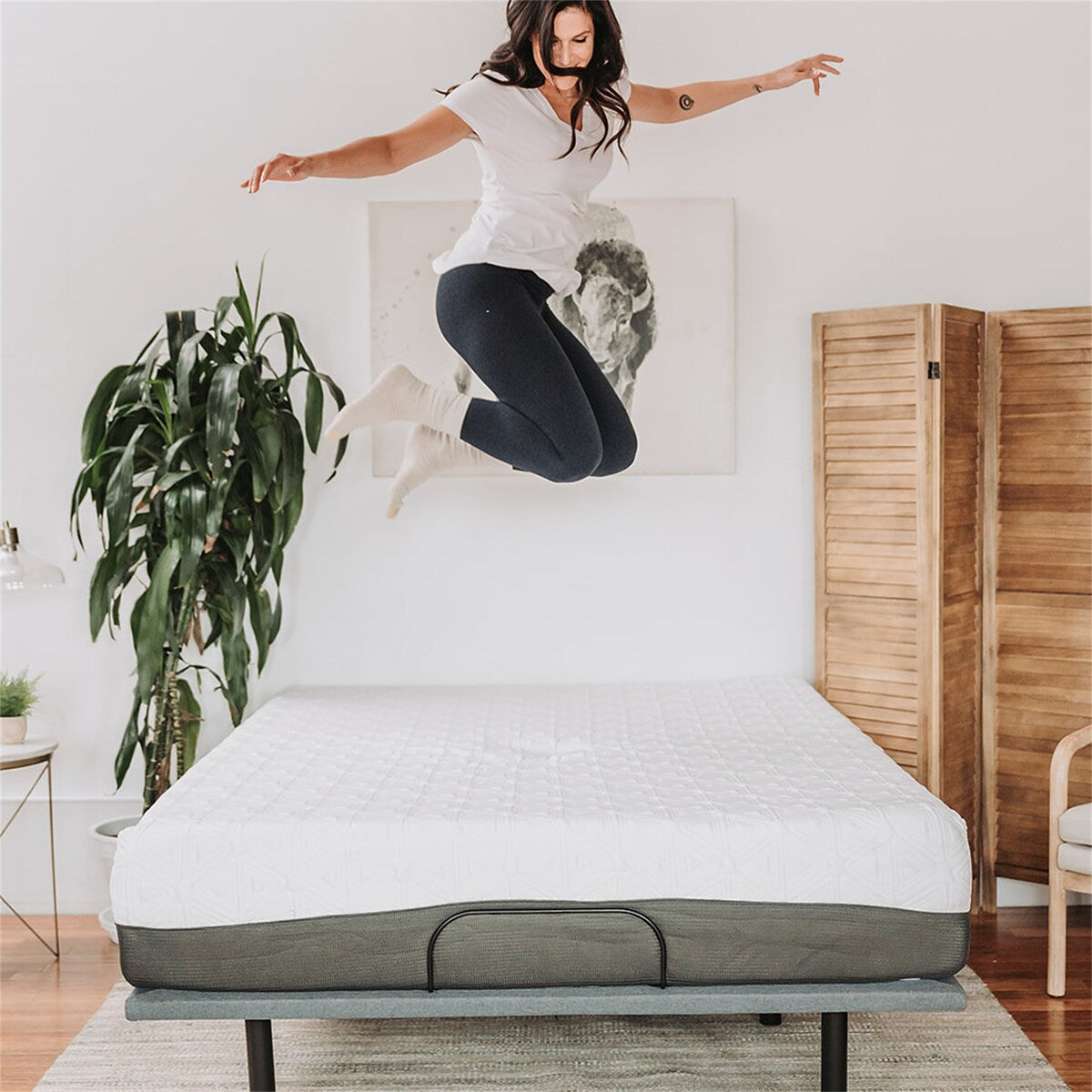 Matelas en mousse à mémoire de forme 10 gel California King Size en blanc gris foncé