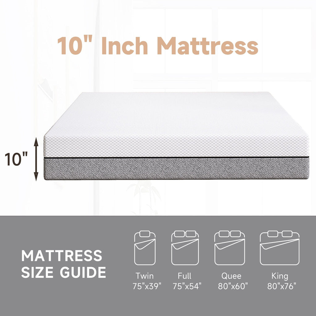 10 matelas en mousse à mémoire de forme moyenne dans une boîte