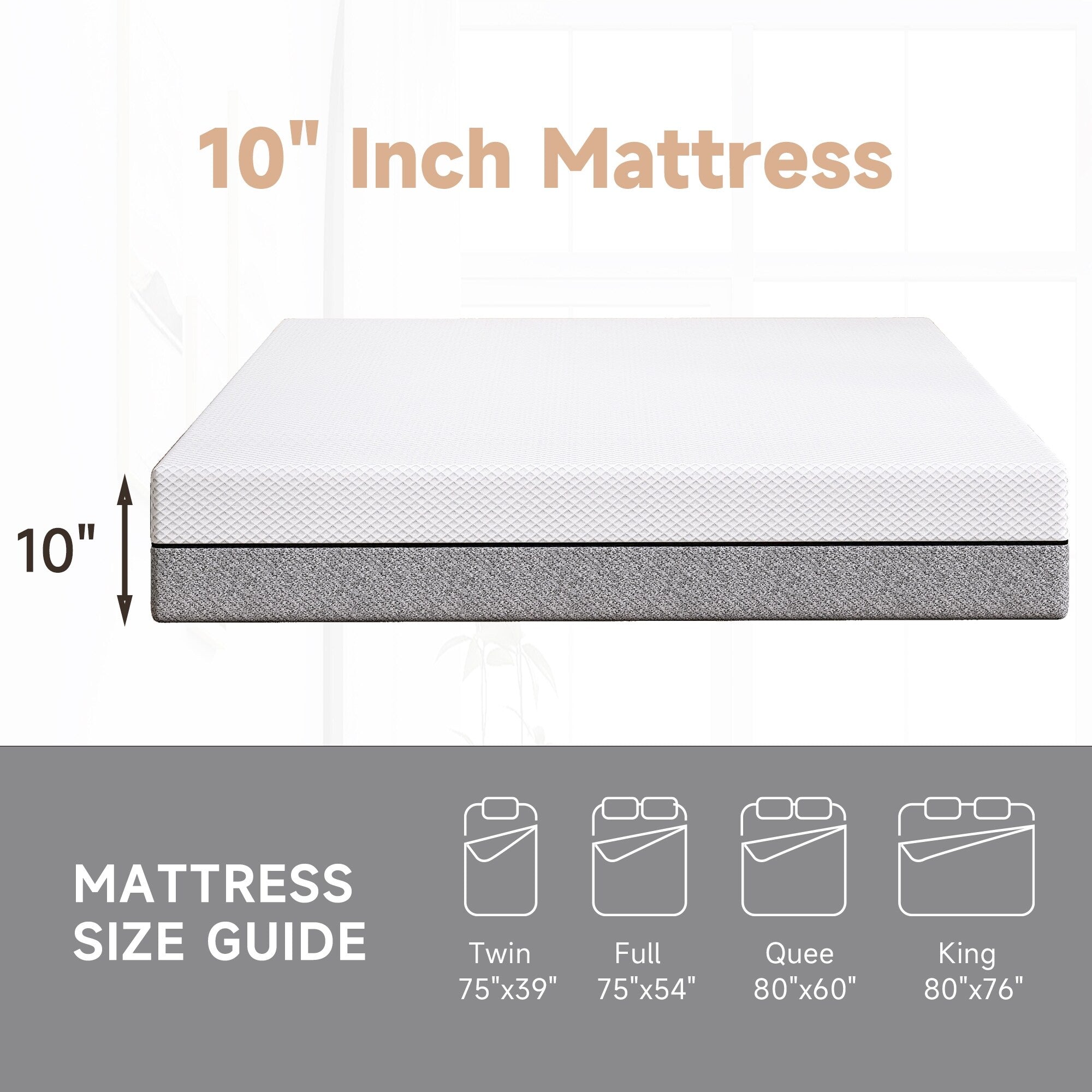 10 matelas en mousse à mémoire de forme moyenne dans une boîte