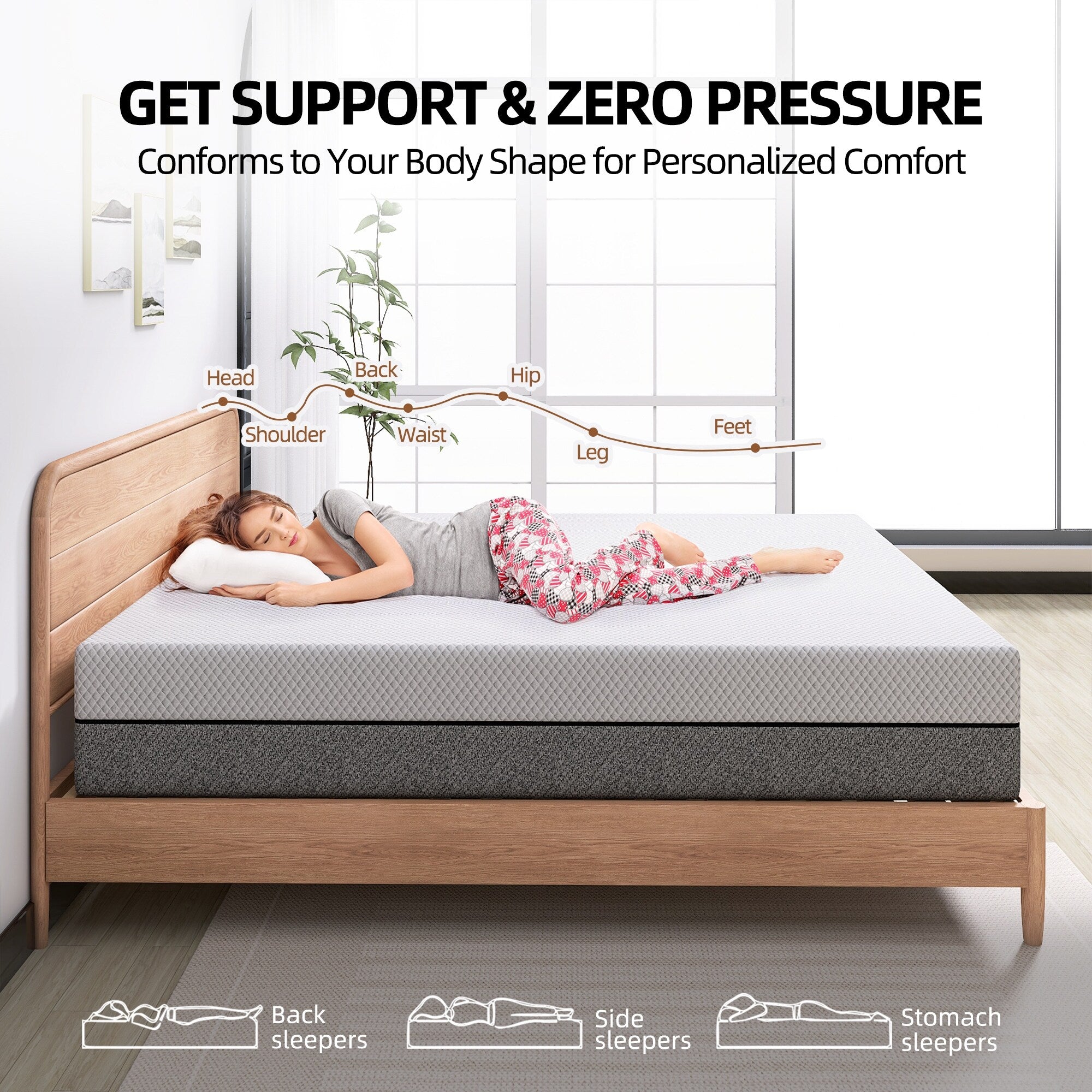 10 matelas en mousse à mémoire de forme moyenne dans une boîte
