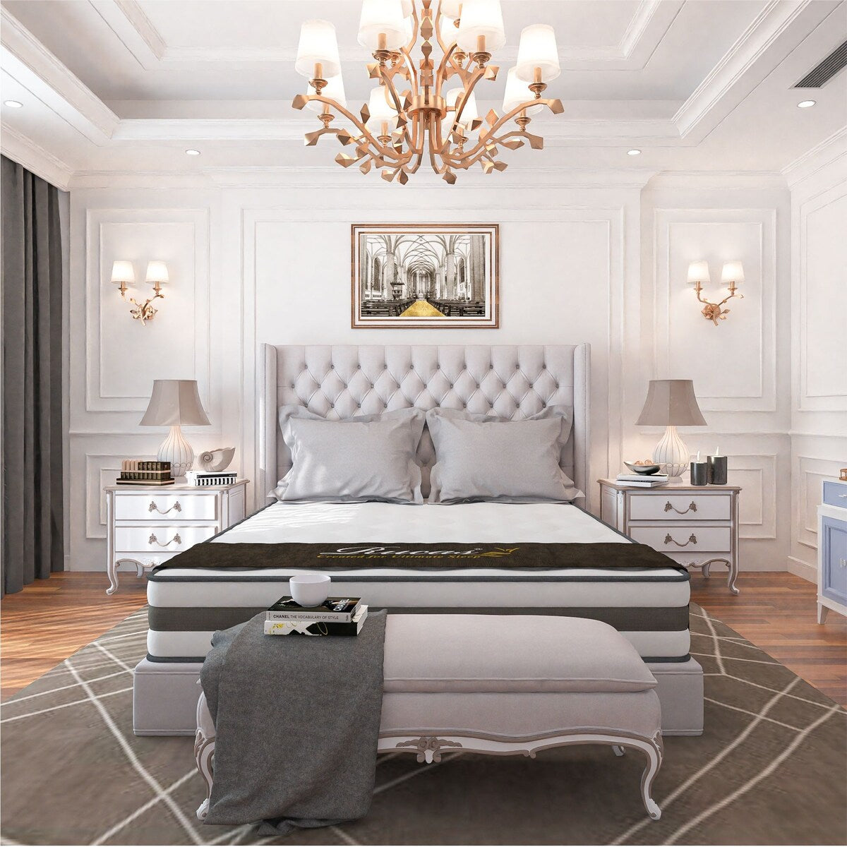 Matelas à ressorts ensachés en mousse à mémoire de forme avec gel à plateau serré (10 pièces)