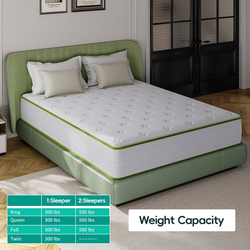 Matelas hybrides en mousse à mémoire de forme rafraîchissante de 10 pouces, confort moelleux, dans une boîte