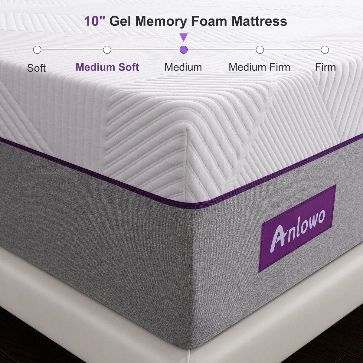 Matelas en mousse à mémoire de forme avec gel moyen de 10 po