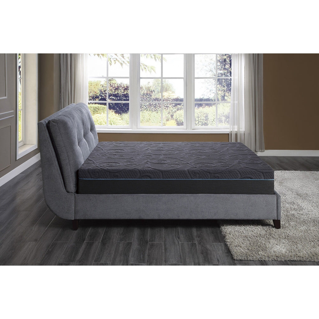 Matelas hybride en mousse à mémoire de forme infusée de gel Eastern King Bed de 11 pouces, gris foncé, matelas dans une boîte