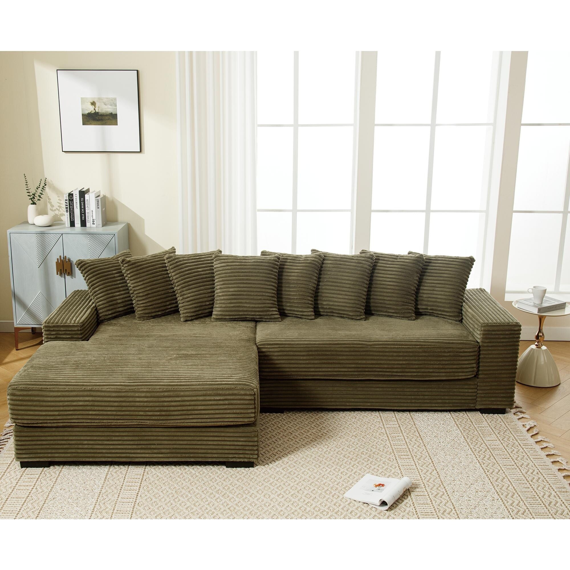 111.4 Canapé en flanelle verte, choix d'abri élégant - salon, chambre, bureau compagnon idéal