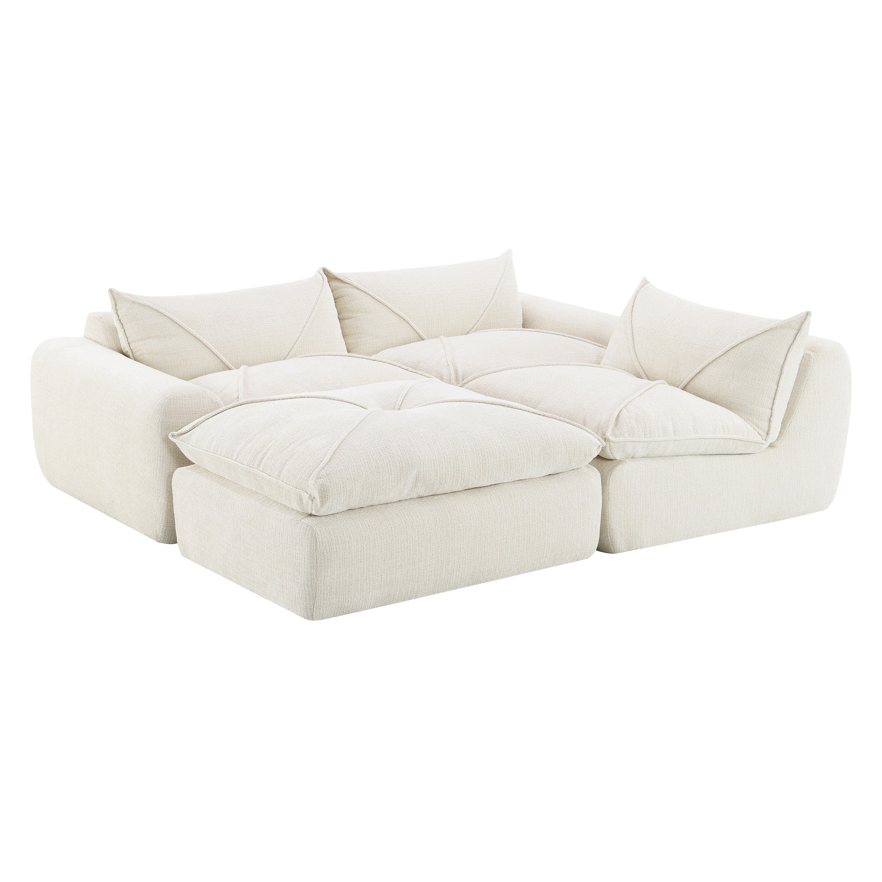 Canapé entièrement compressé de 116 pouces avec mousse haute densité, aucun assemblage requis, conception sans pieds et sans cadre