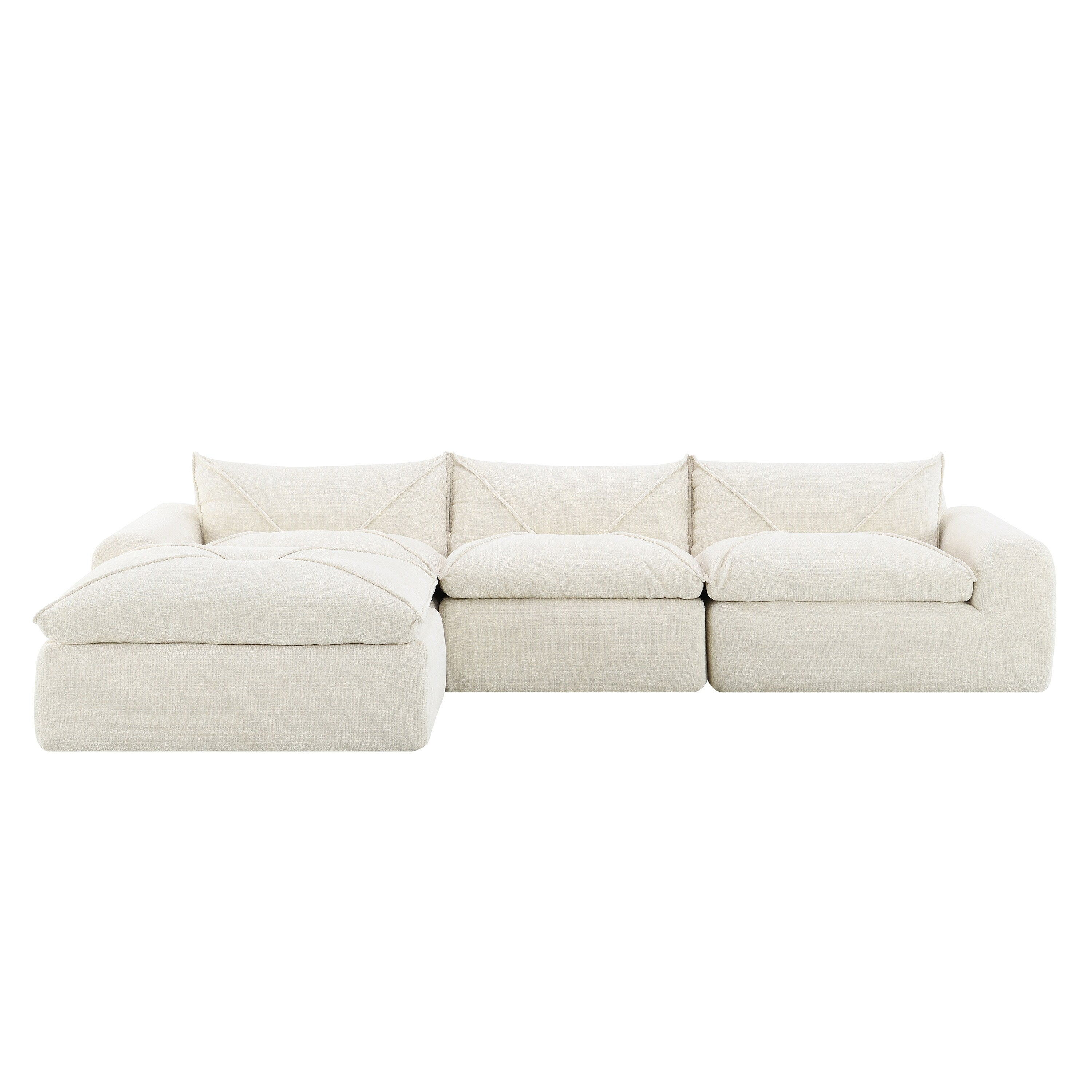Canapé entièrement compressé de 116 pouces avec mousse haute densité, aucun assemblage requis, conception sans pieds et sans cadre