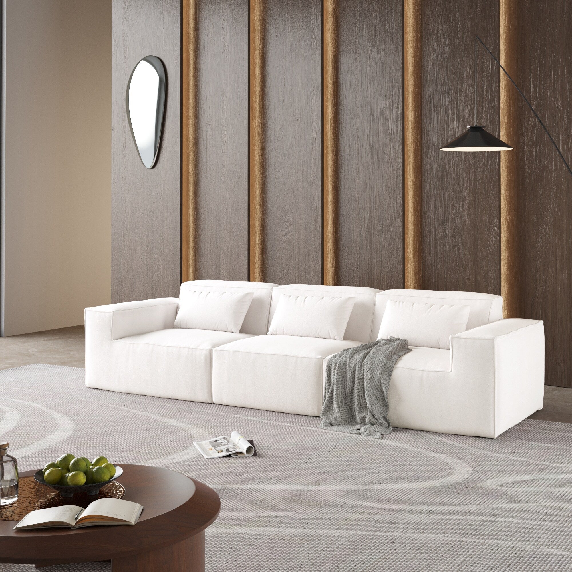 Canapé sectionnel modulaire 118, grand canapé nuage 3 places, canapés modernes et confortables en velours côtelé