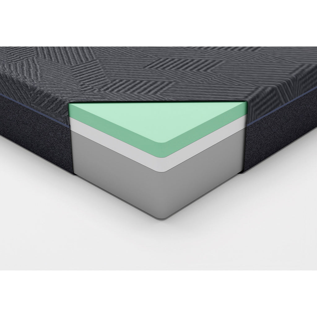 Matelas double 11 pouces en mousse à mémoire de forme infusée de gel au thé vert, gris, matelas dans une boîte