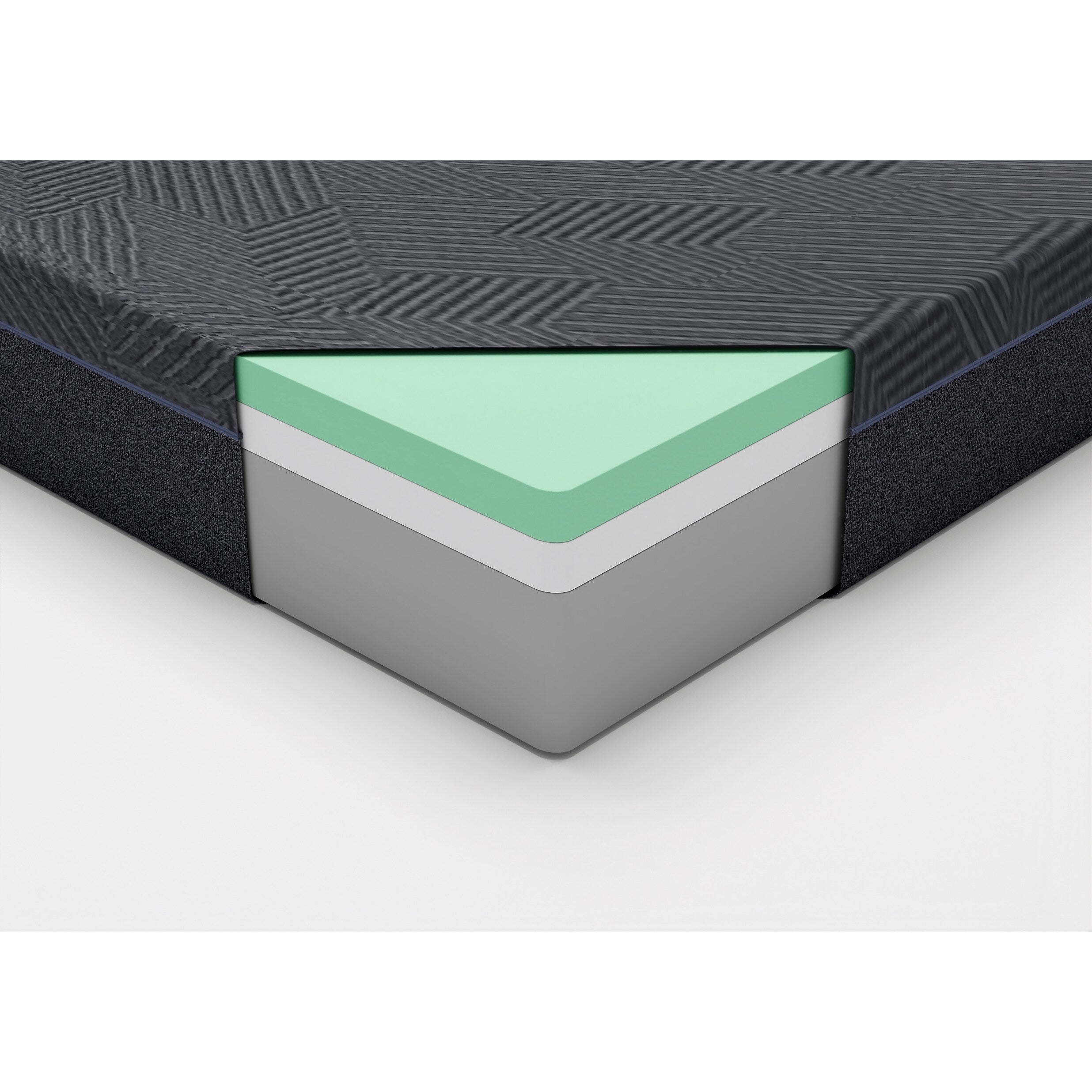 Matelas double 11 pouces en mousse à mémoire de forme infusée de gel au thé vert, gris, matelas dans une boîte