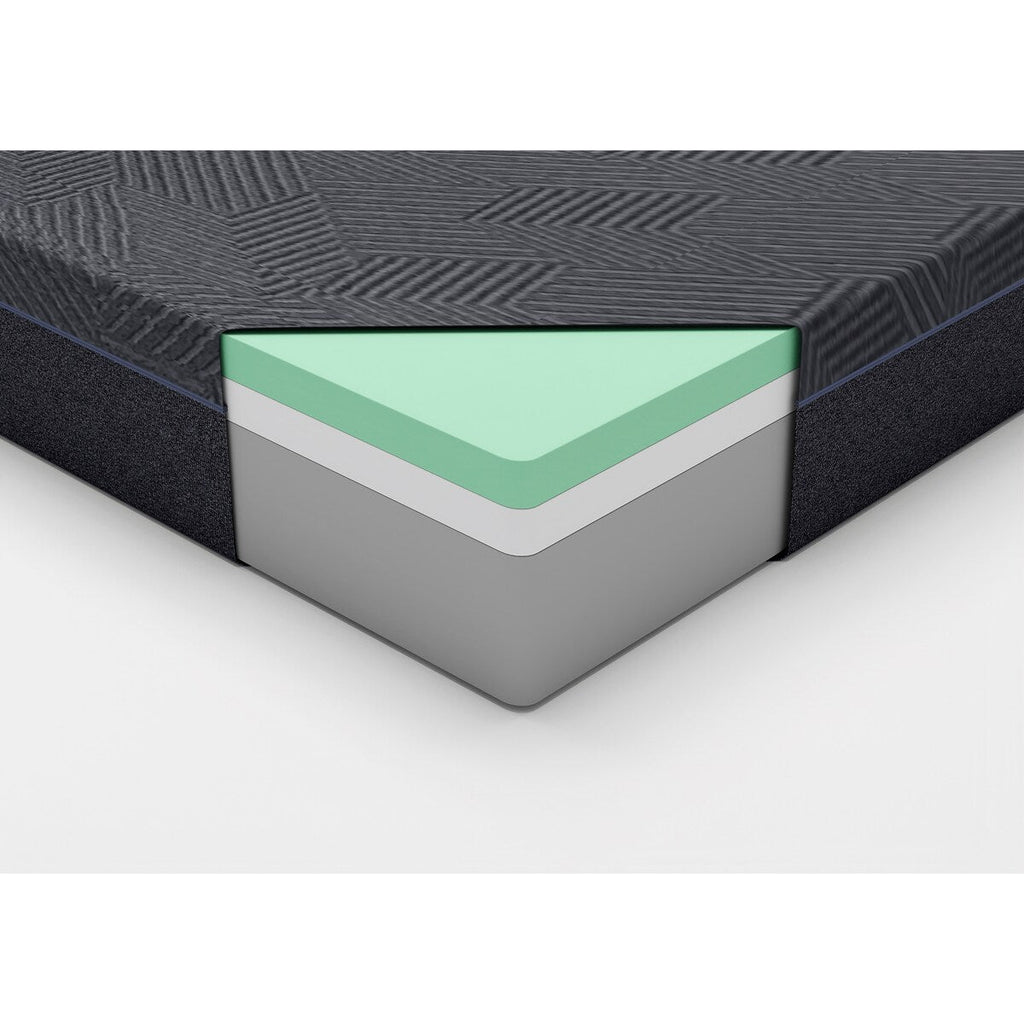 Matelas Queen Size 11 pouces en mousse à mémoire de forme infusée de gel au thé vert, gris, dans une boîte