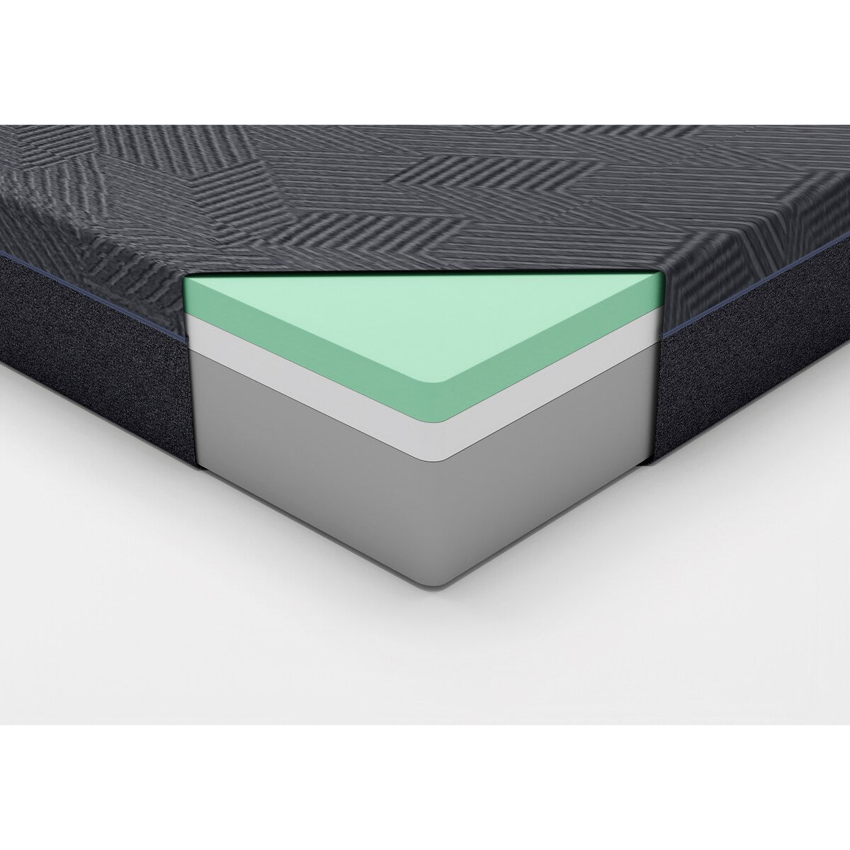Matelas Queen Size 11 pouces en mousse à mémoire de forme infusée de gel au thé vert, gris, dans une boîte