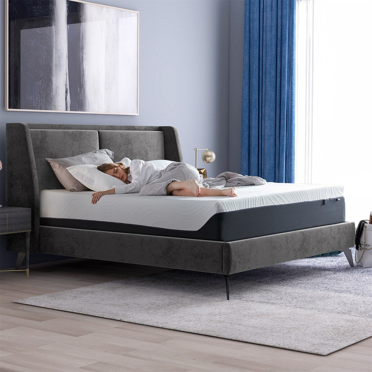 Matelas en mousse à mémoire de forme avec gel de 12 pouces (double) - Matelas rafraîchissant moelleux moyen
