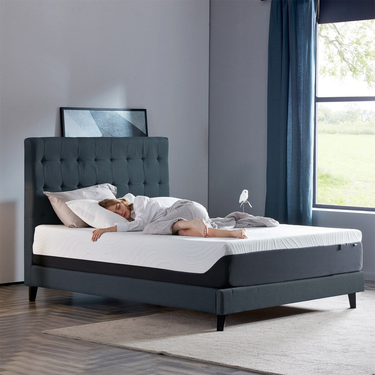 Matelas en mousse à mémoire de forme avec gel de 12 pouces (double) - Matelas rafraîchissant moelleux moyen