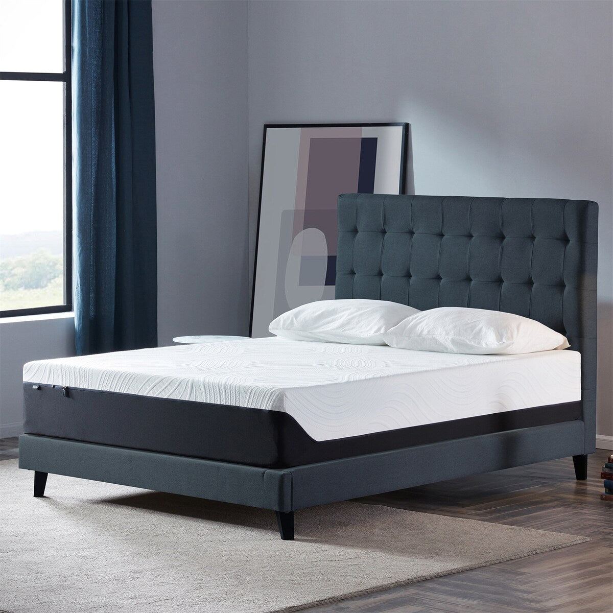 Matelas en mousse à mémoire de forme avec gel de 12 pouces (double) - Matelas rafraîchissant moelleux moyen