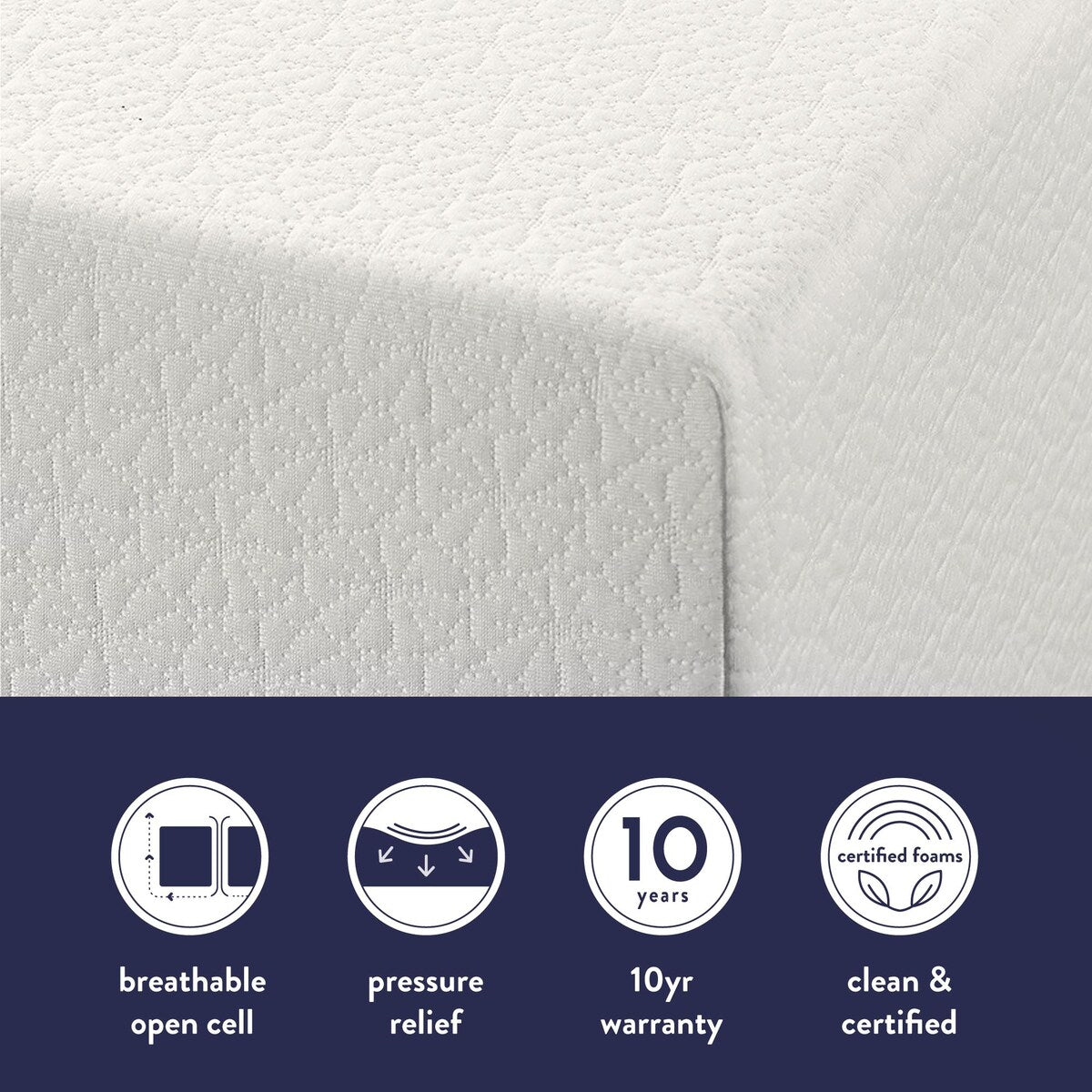 12 Inch Memory Foam Mattress By Crown Comfort