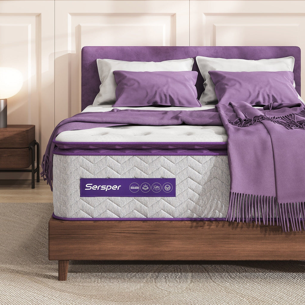 12 Inch Queen and King Memory Foam Hybrid Pillow Top- 5-Zone Pocket Innersprings Motion Isolation