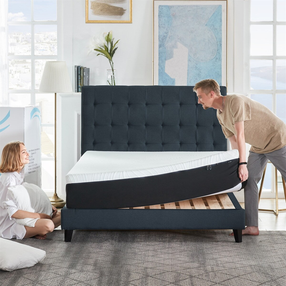 Matelas en mousse à mémoire de forme gel 12 pouces (King) - Matelas moelleux et rafraîchissant