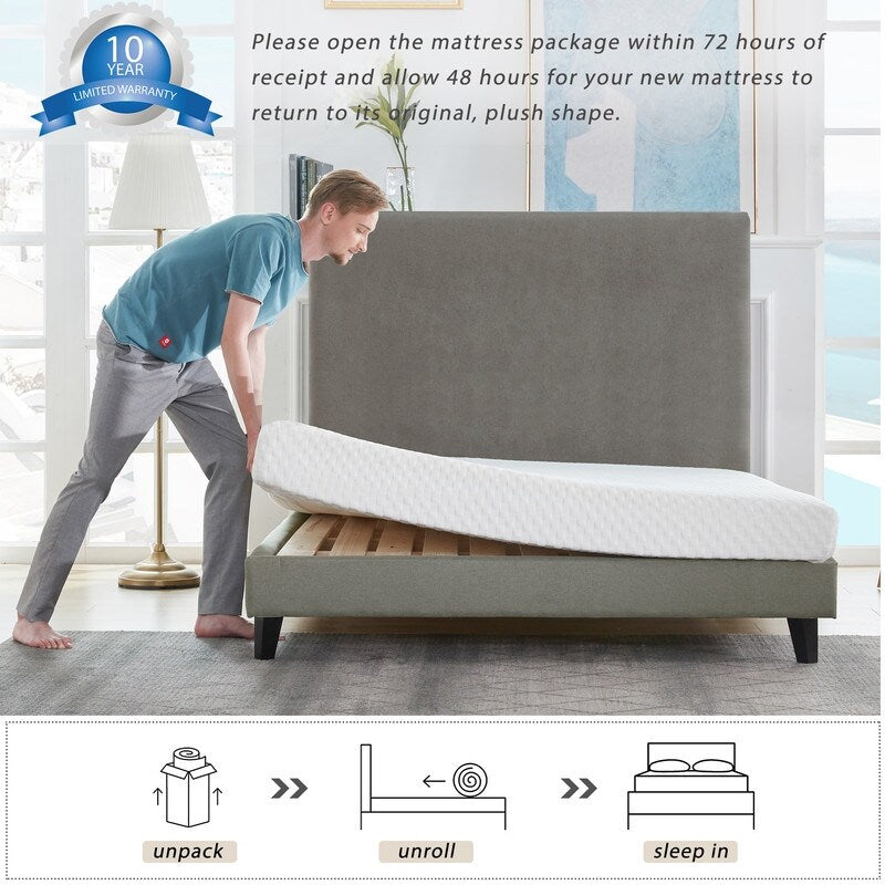 Matelas en mousse à mémoire de forme avec gel de 12 pouces
