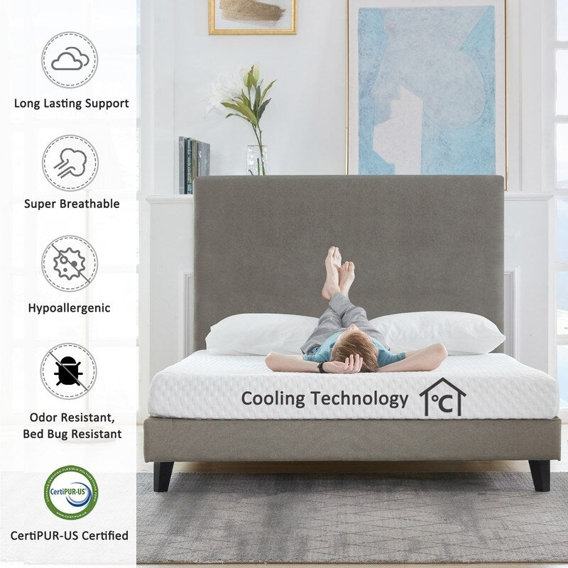 Matelas en mousse à mémoire de forme avec gel de 12 pouces