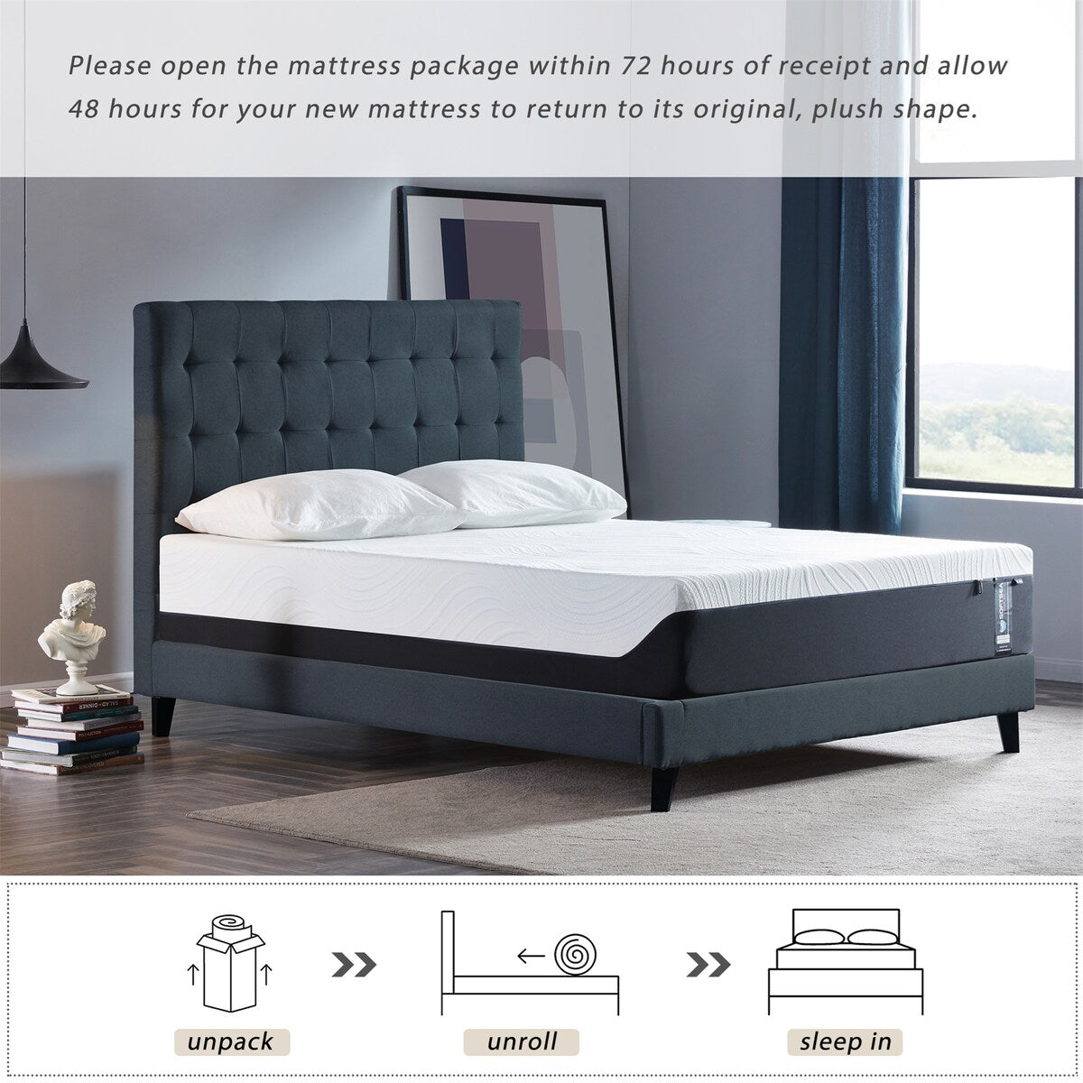 Matelas en mousse à mémoire de forme gel 12 pouces (Queen) - Moelleux moyen
