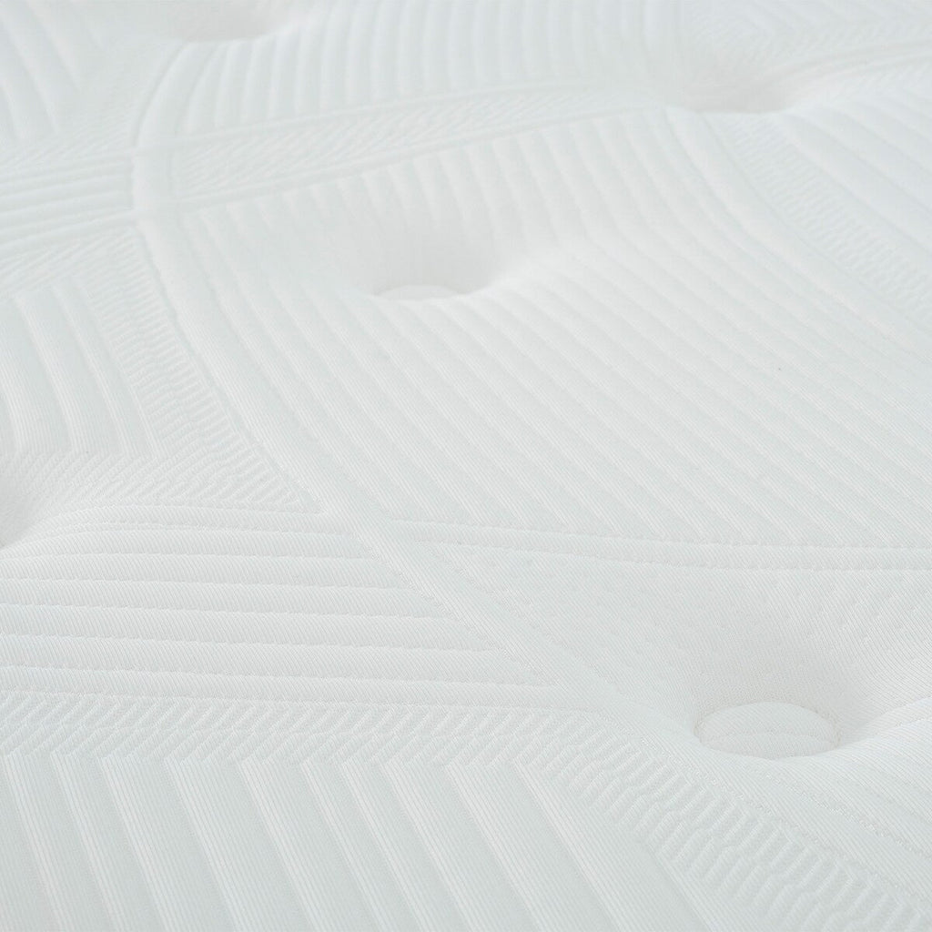 Matelas hybride à ressorts ensachés King Size de 12 po, matelas moelleux en mousse viscoélastique avec plateau Euro, blanc/gris
