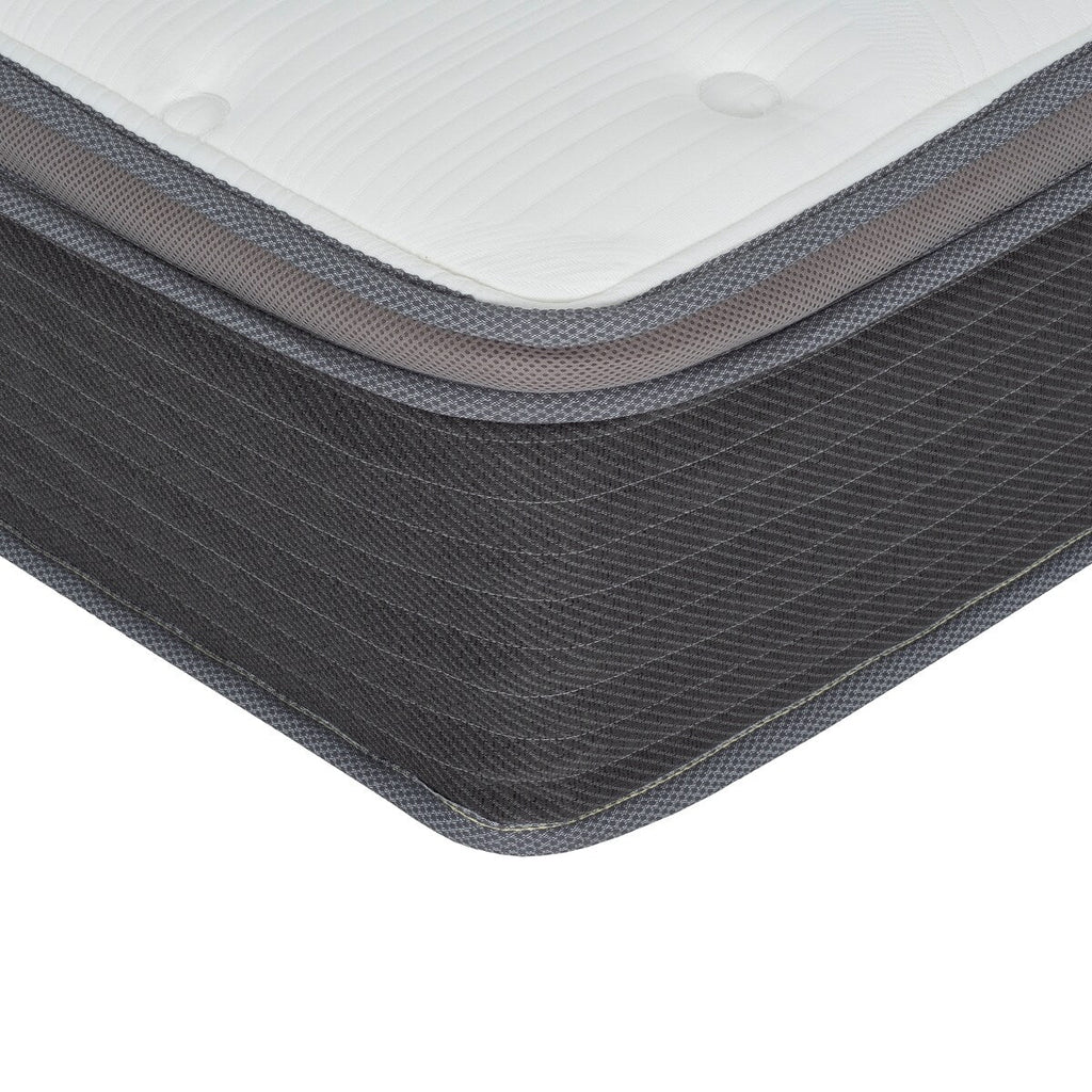 Matelas hybride à ressorts ensachés King Size de 12 po, matelas moelleux en mousse viscoélastique avec plateau Euro, blanc/gris