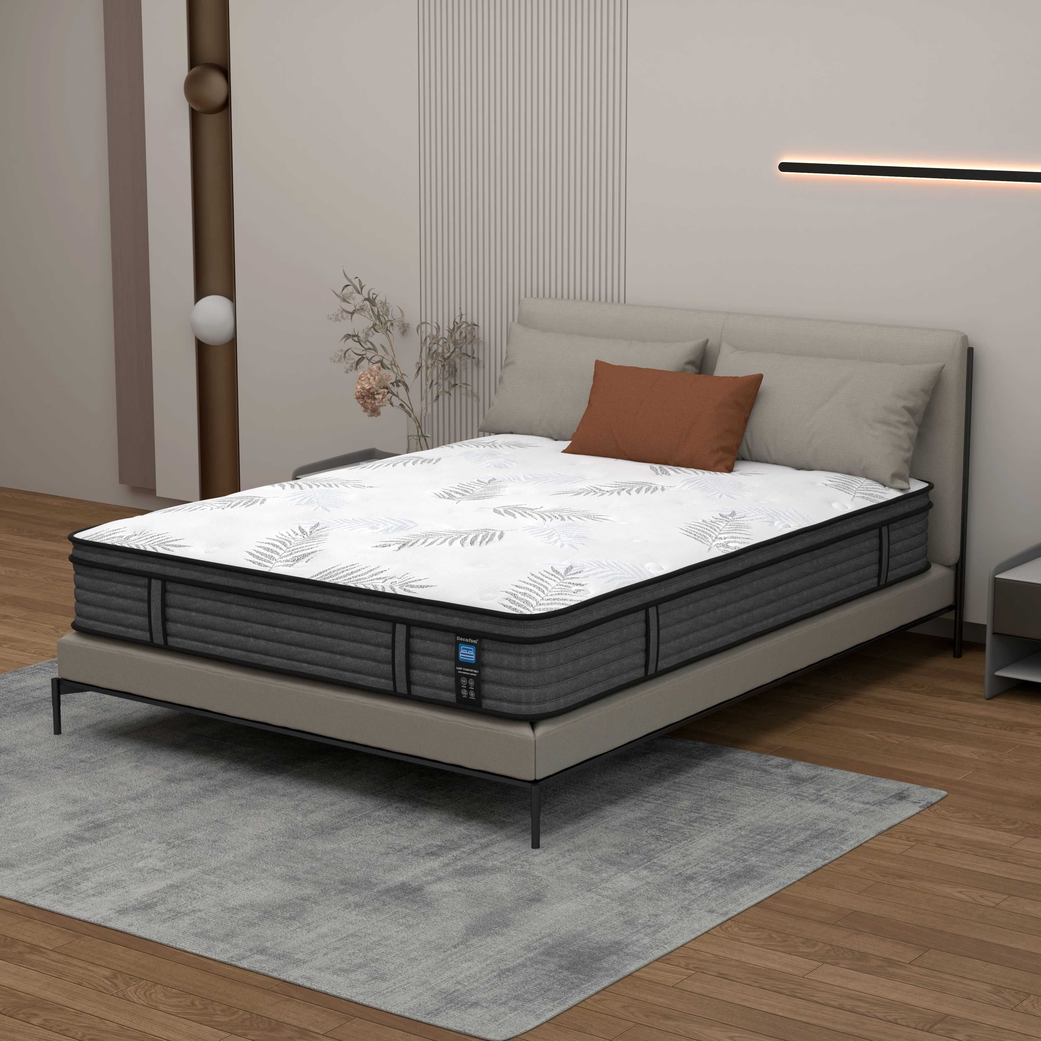 Matelas hybride en mousse à mémoire de forme ferme Euro Top de 12 pouces