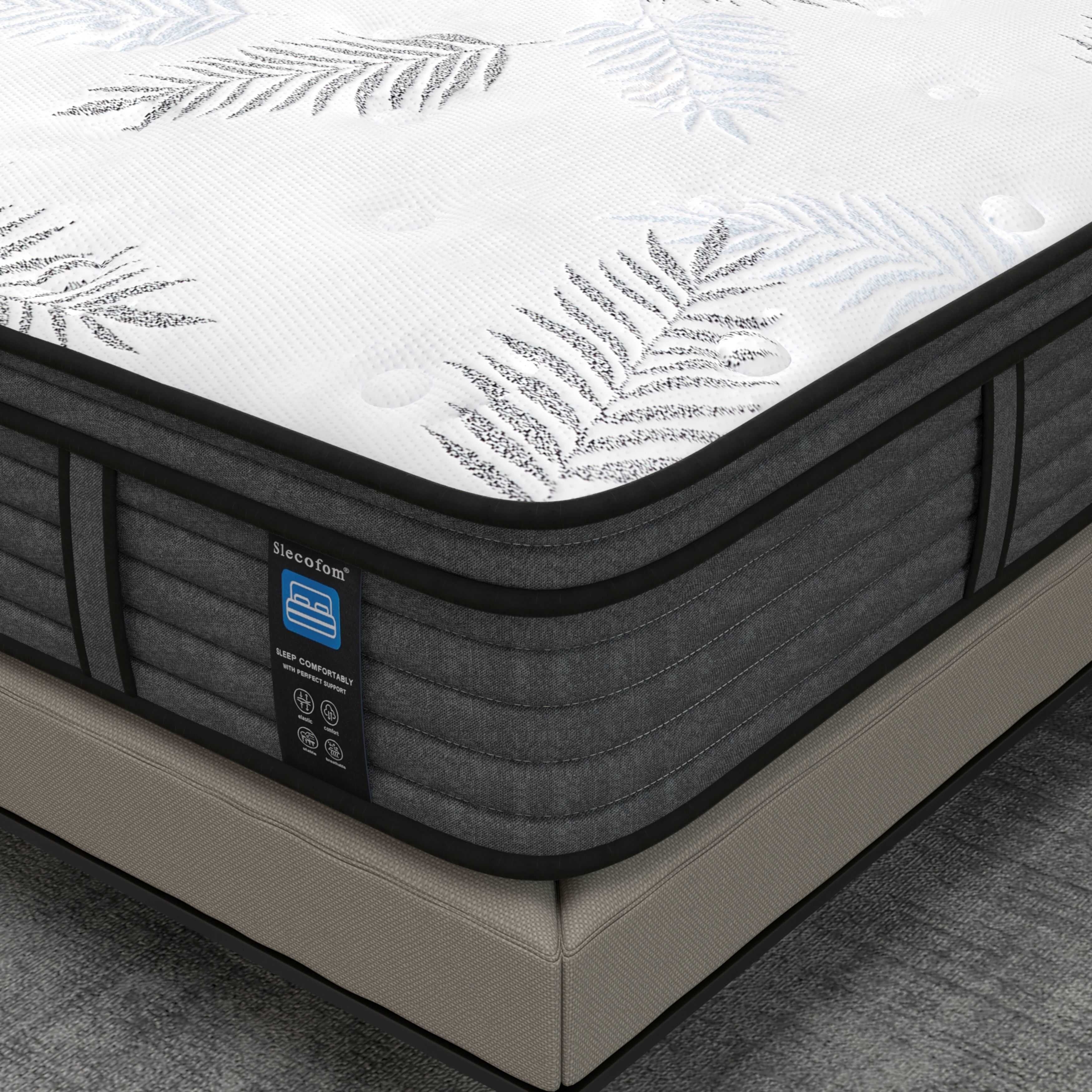 Matelas hybride en mousse à mémoire de forme ferme Euro Top de 12 pouces