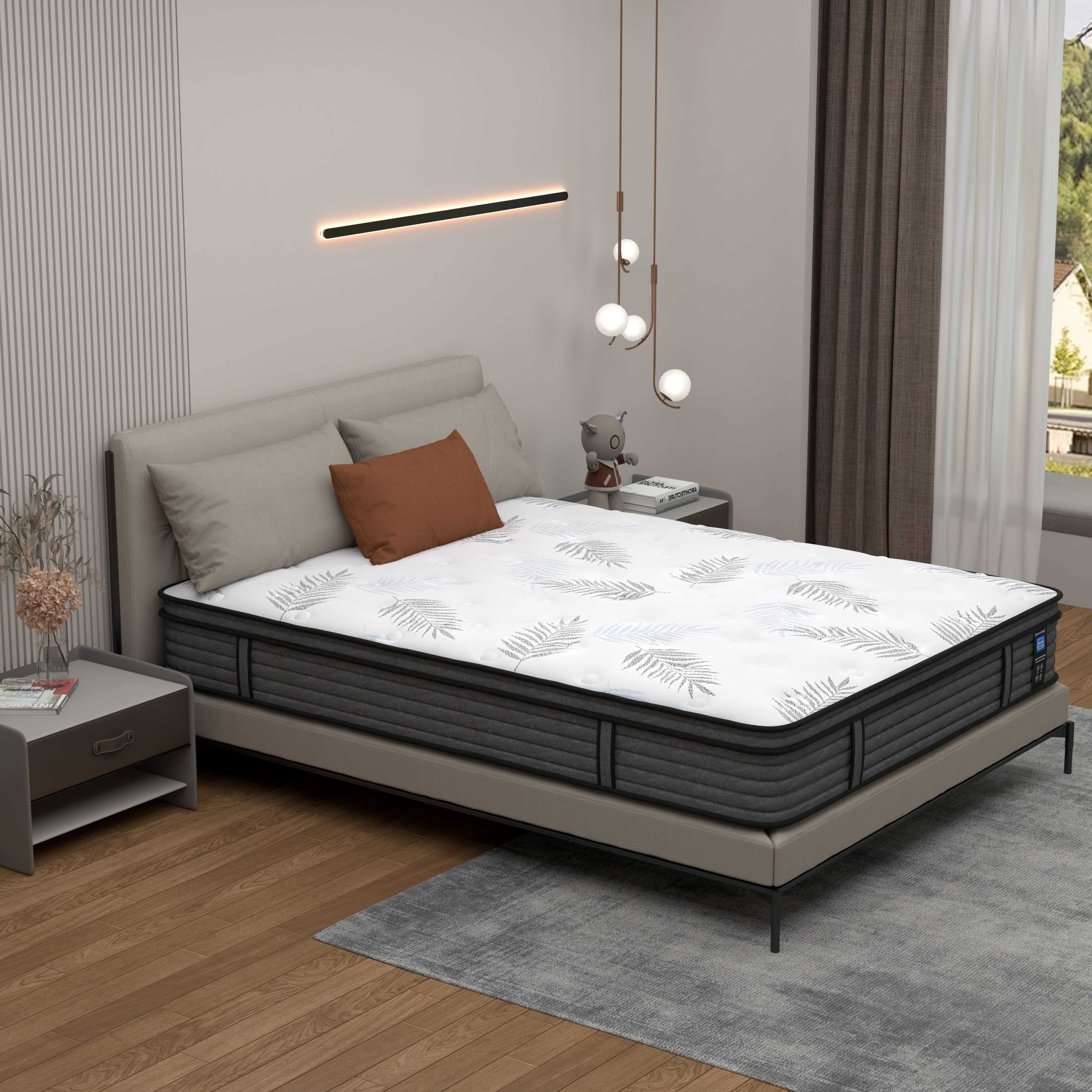 Matelas hybride en mousse à mémoire de forme ferme Euro Top de 12 pouces