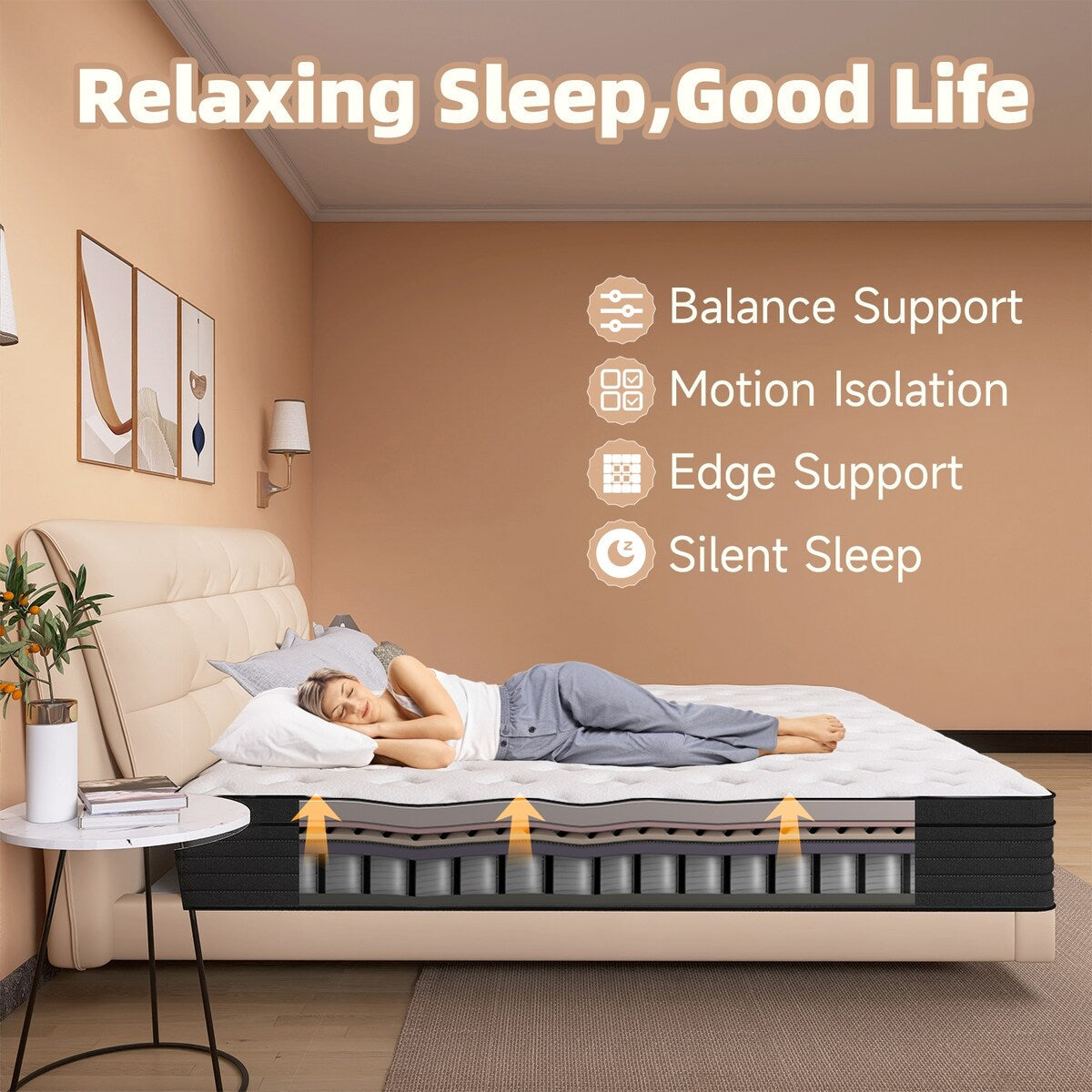12 inch Medium Euro Top Memory Foam Hybrid Twin Mattress in a Box