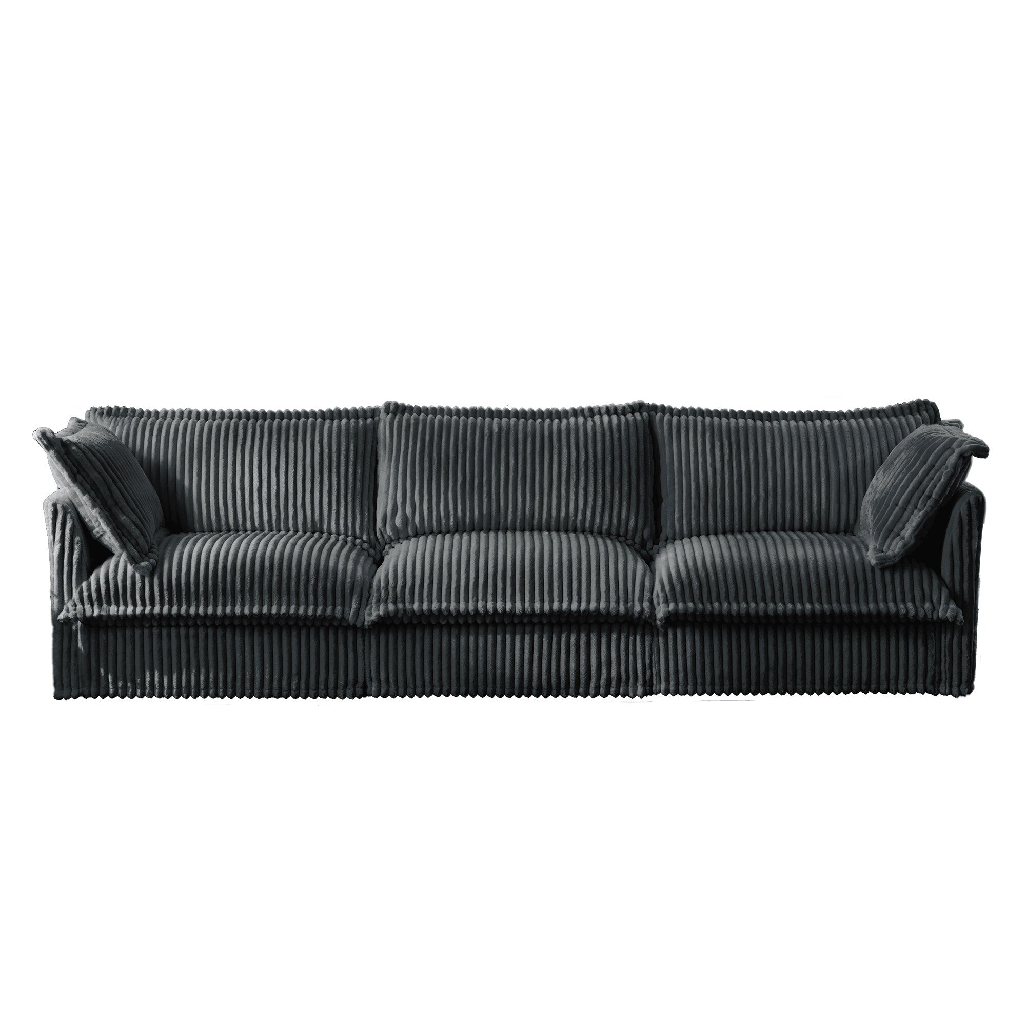 Canapé 4 places en velours côtelé 120 avec plusieurs grands coussins moelleux pour le salon et la chambre