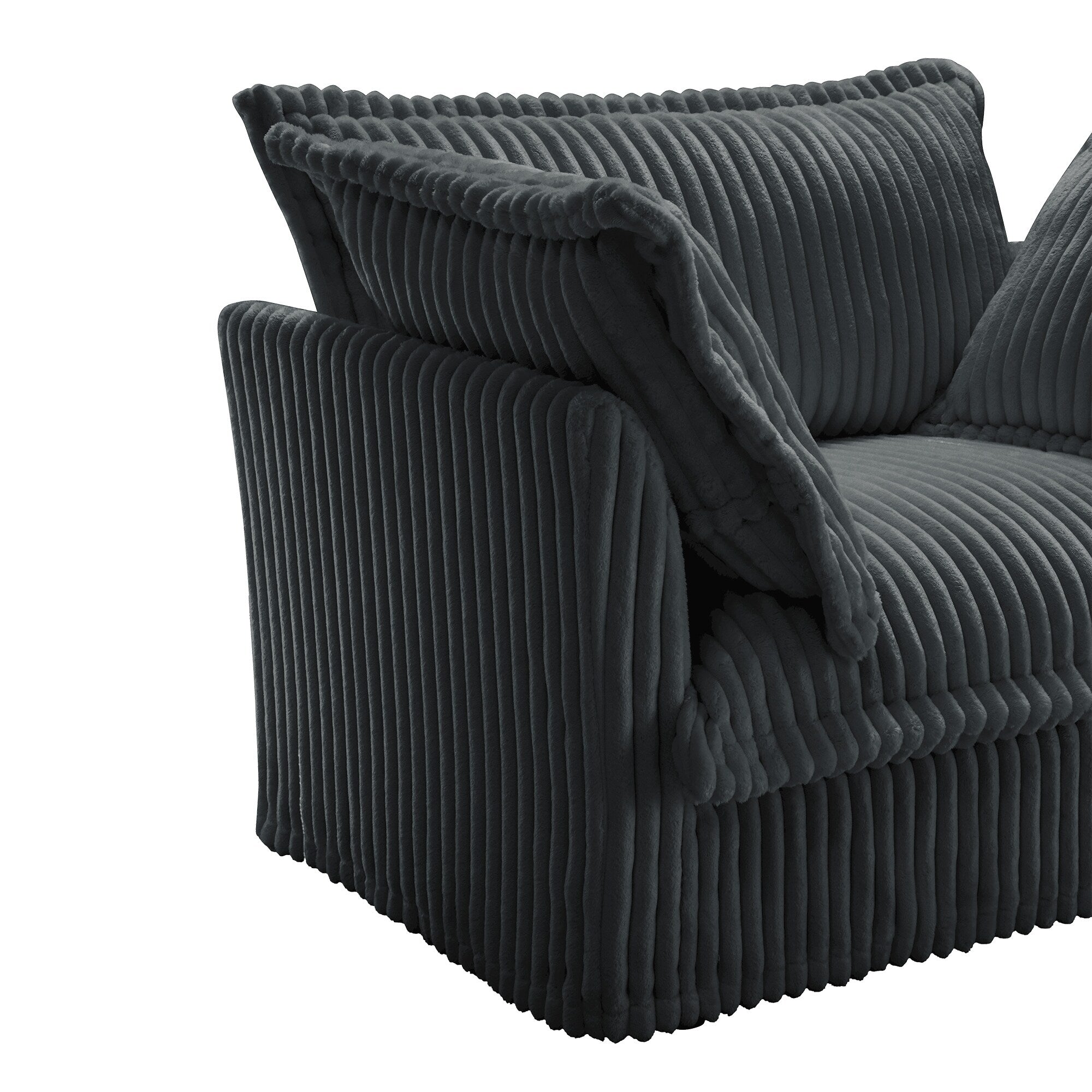 Canapé 4 places en velours côtelé 120 avec plusieurs grands coussins moelleux pour le salon et la chambre