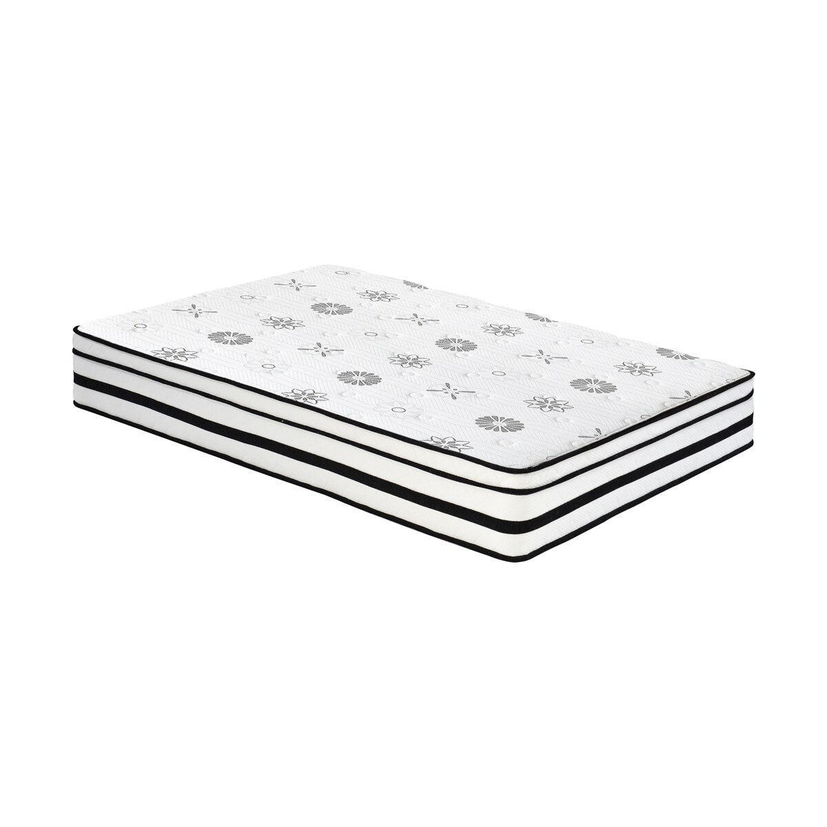 Matelas hybride 12 places, matelassé, respirant et matelassé, blanc, en mousse moelleuse, livré dans une boîte, matelas confort de luxe.