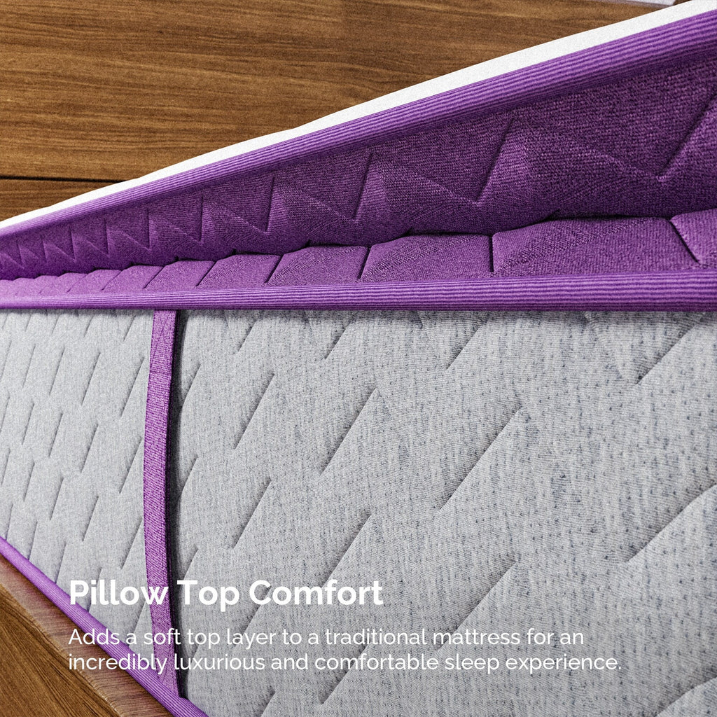 Matelas à plateau-coussin mi-ferme 12 po - Mousse de charbon de bambou, soutien 5 zones, certifié CertiPUR-US?