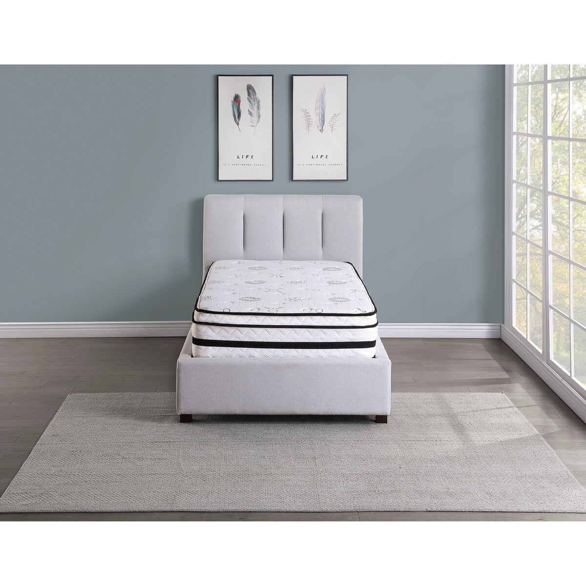 Matelas hybride 12Twin, matelassé, respirant et matelassé, blanc, en mousse moelleuse, livré dans une boîte, confort de luxe