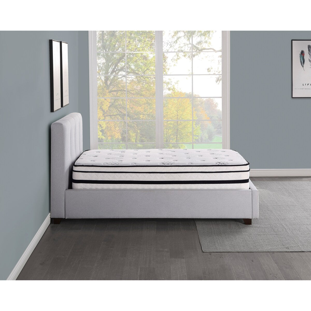 Matelas hybride 12Twin, matelassé, respirant et matelassé, blanc, en mousse moelleuse, livré dans une boîte, confort de luxe