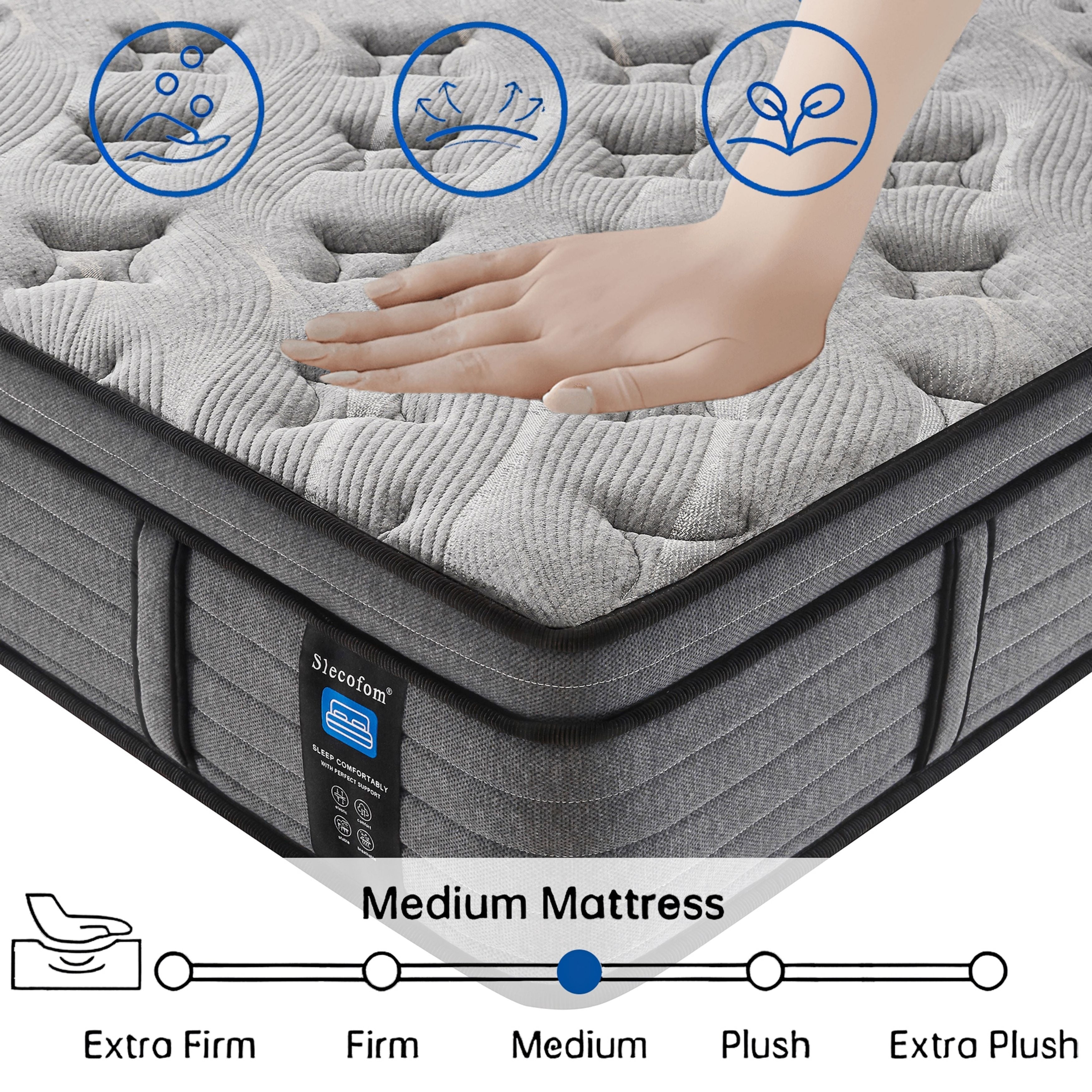 12'' Medium Memory Foam Hybrid Mattress in a Box, for Edge Support & Motion Isolation