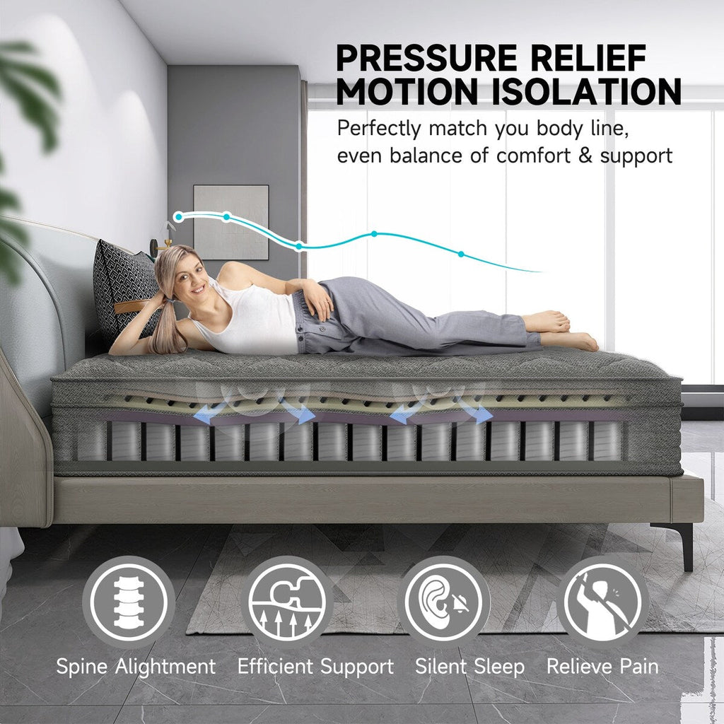 14 Inch Hybrid Mattress in a Box with Gel Memory Foam