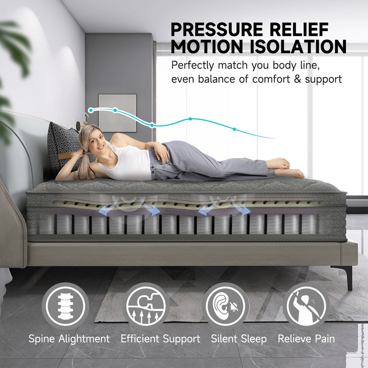 14 Inch Hybrid Mattress in a Box with Gel Memory Foam