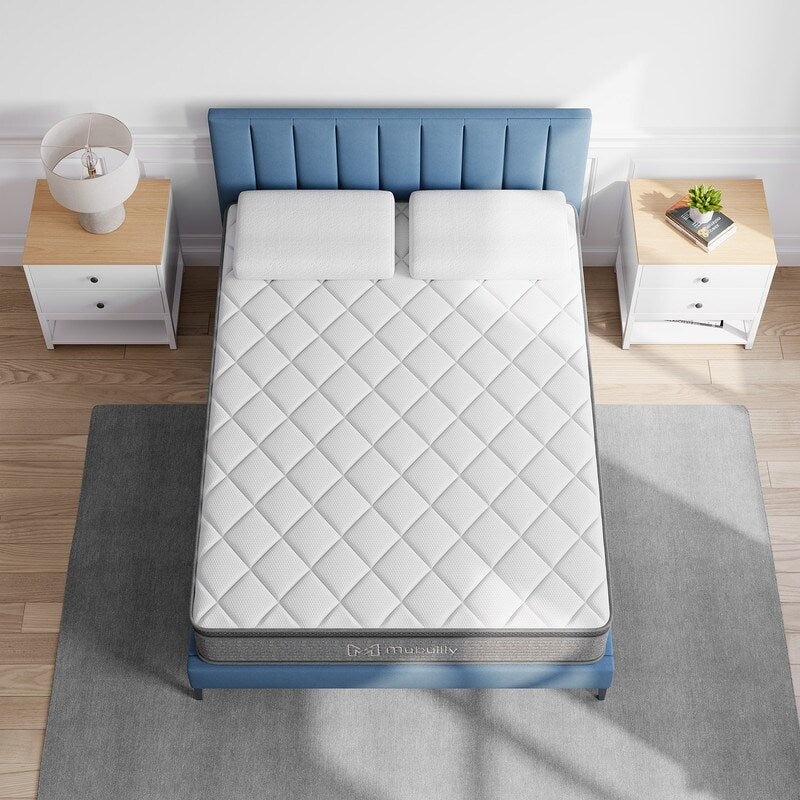14 in Cooling Gel Memory Foam, Motion Isolating Individually Wrapped Pocket Coil Mattress for Back Pain Relief and Cooling