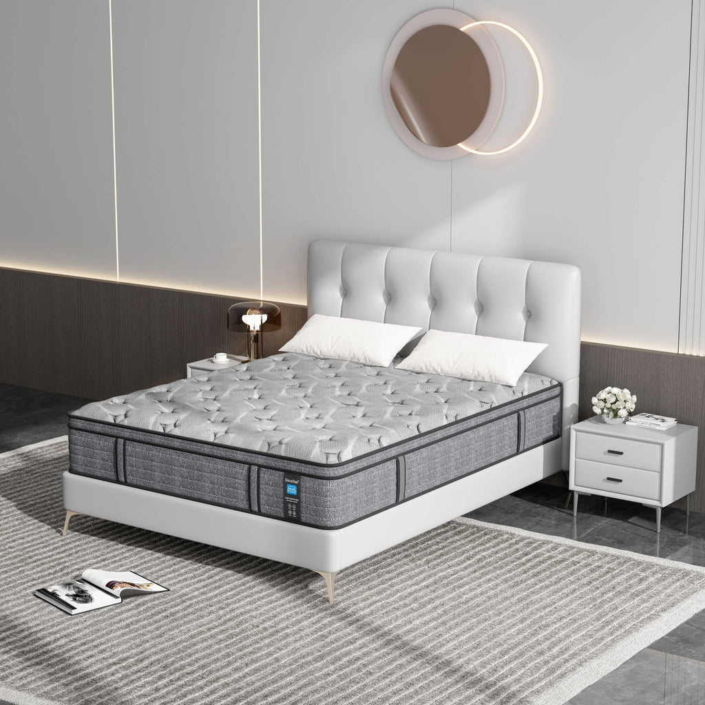 14-inch Euro Top Medium Hybrid Mattress, Memory Foam Mattress in a Box