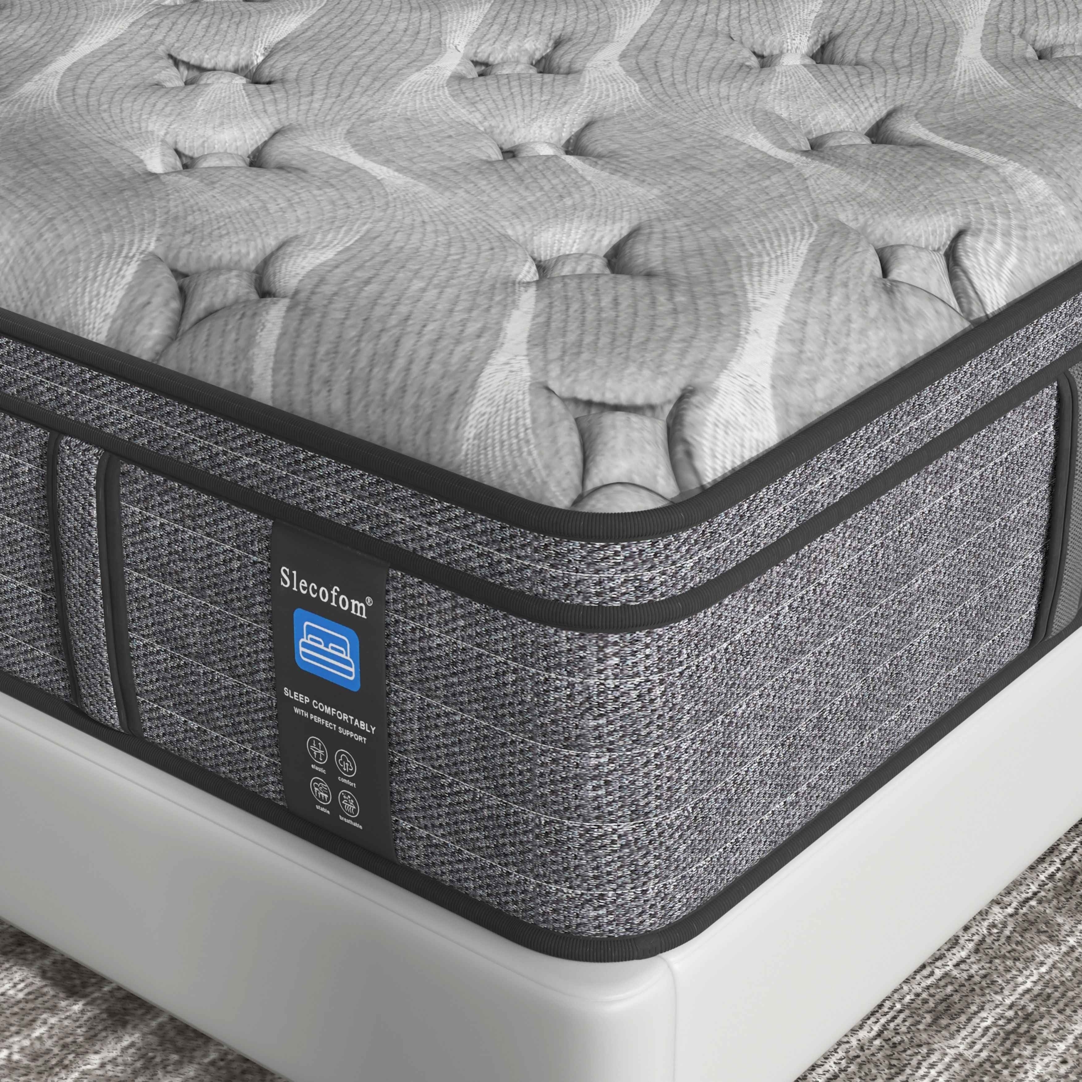 14-inch Euro Top Medium Hybrid Mattress, Memory Foam Mattress in a Box