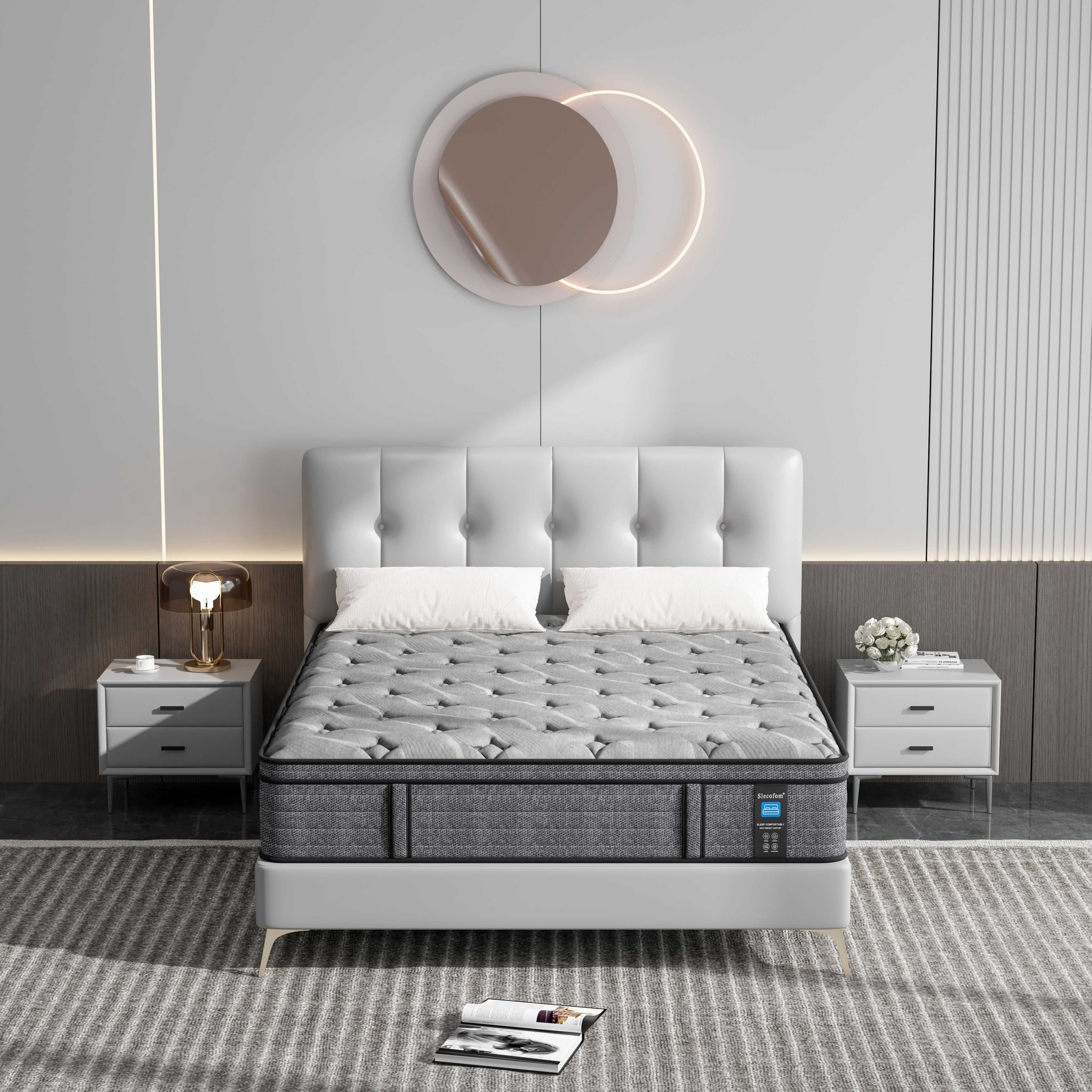 14-inch Euro Top Medium Hybrid Mattress, Memory Foam Mattress in a Box