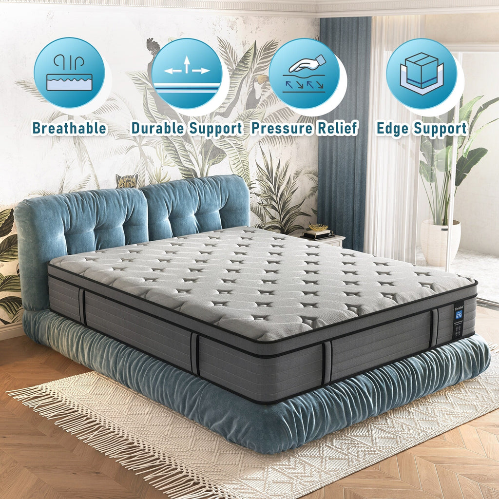 14-inch Firm Euro Top Gel Memory Foam Hybrid Mattress in a Box