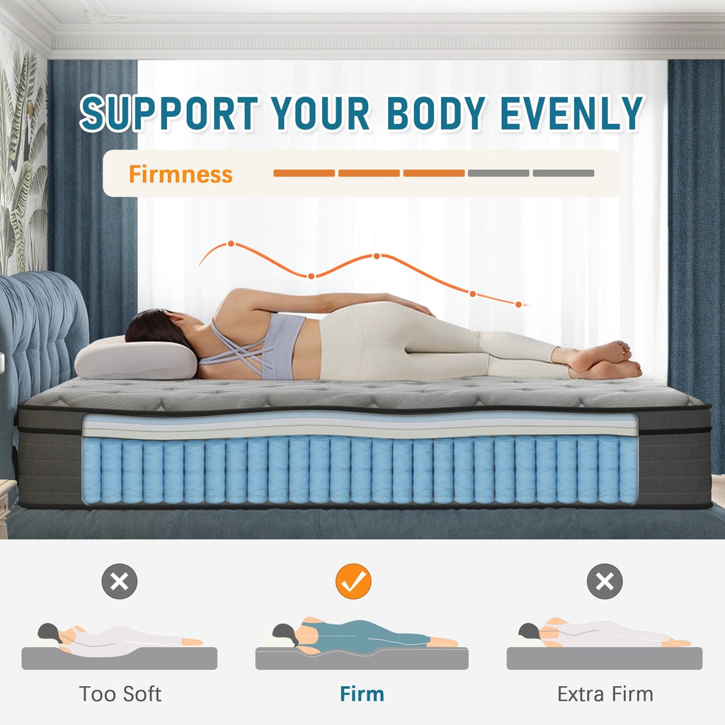 14-inch Firm Euro Top Gel Memory Foam Hybrid Mattress in a Box